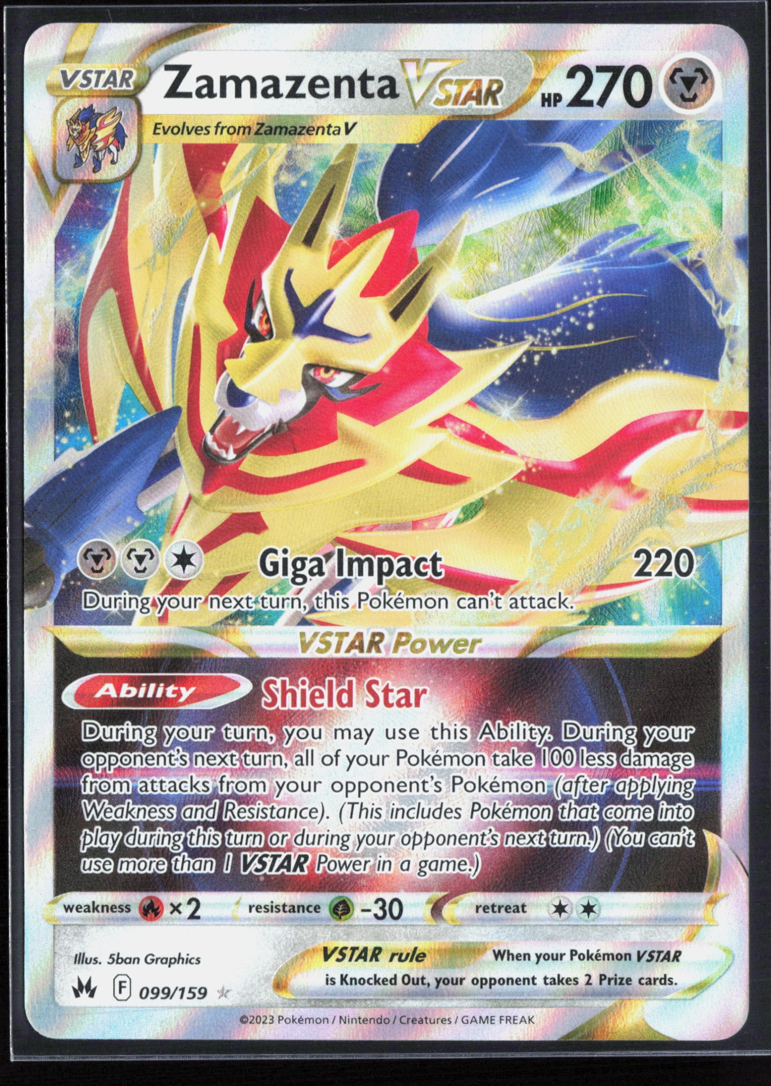 Zamazenta VSTAR (CRZ 099) — Voorkant