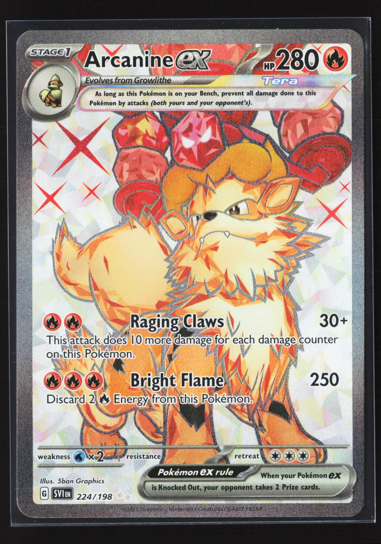 Arcanine ex (SVI 224) — Voorkant
