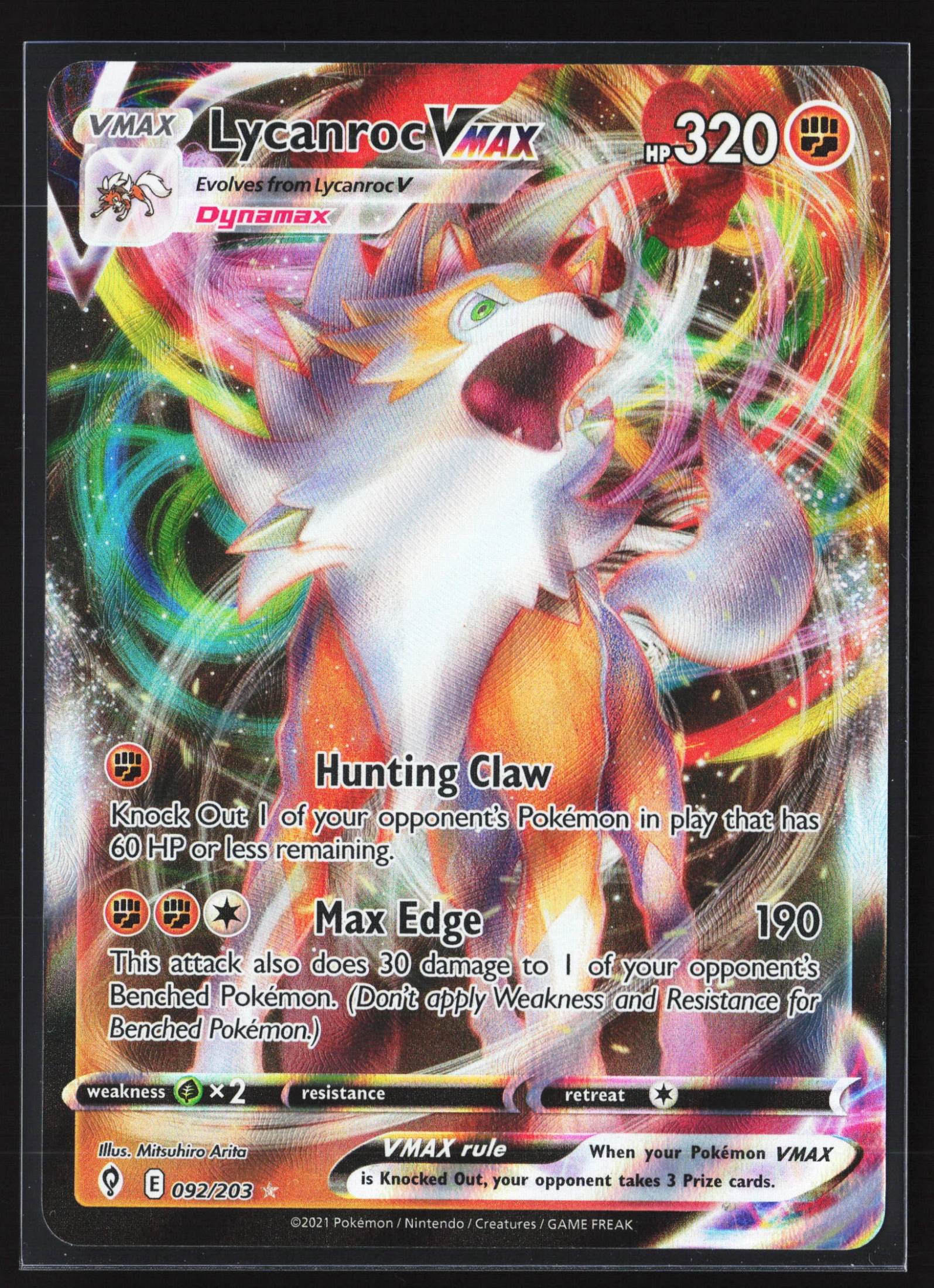 Lycanroc VMAX (EVS 092) — Voorkant