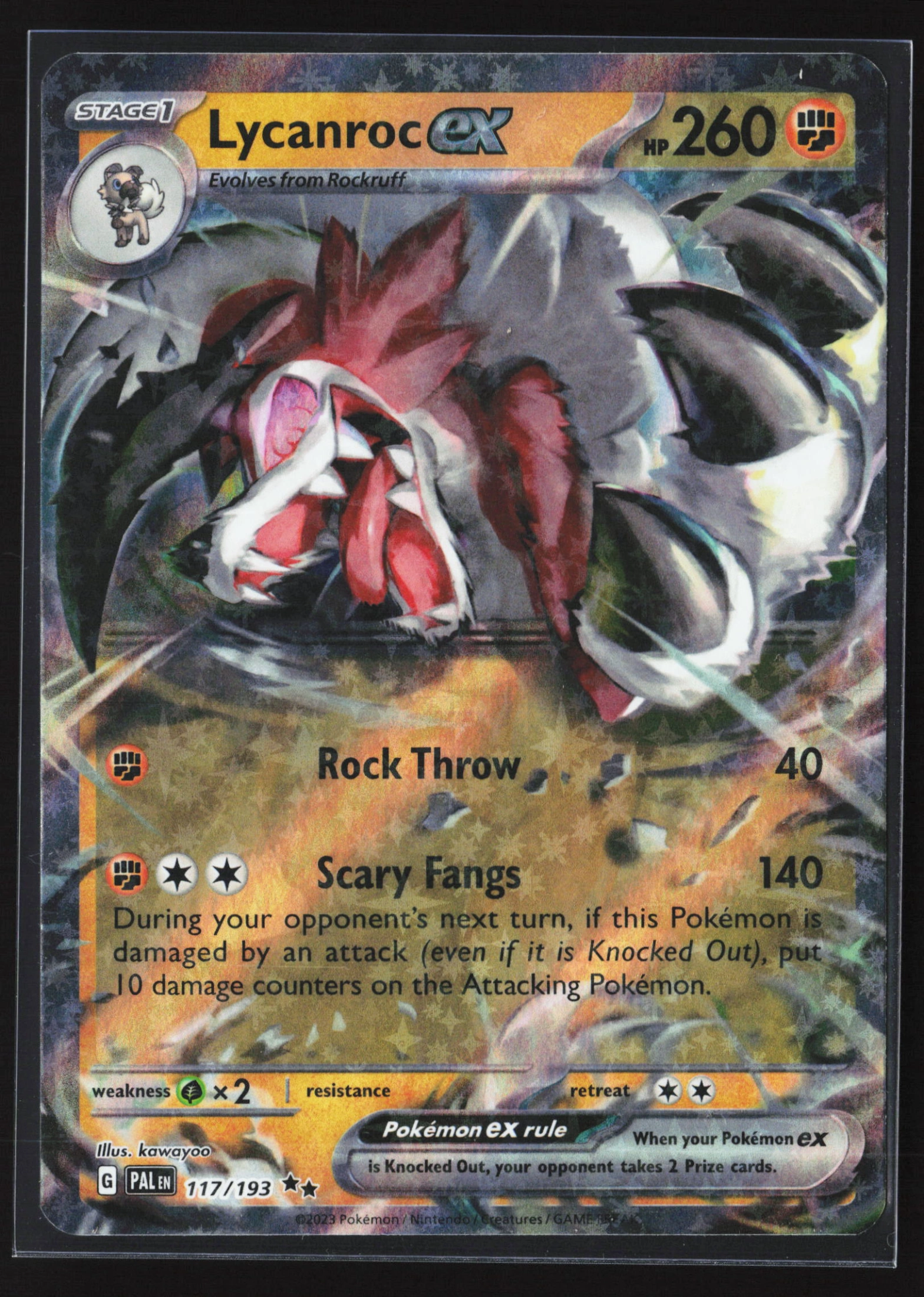 Lycanroc ex (PAL 117) — Voorkant