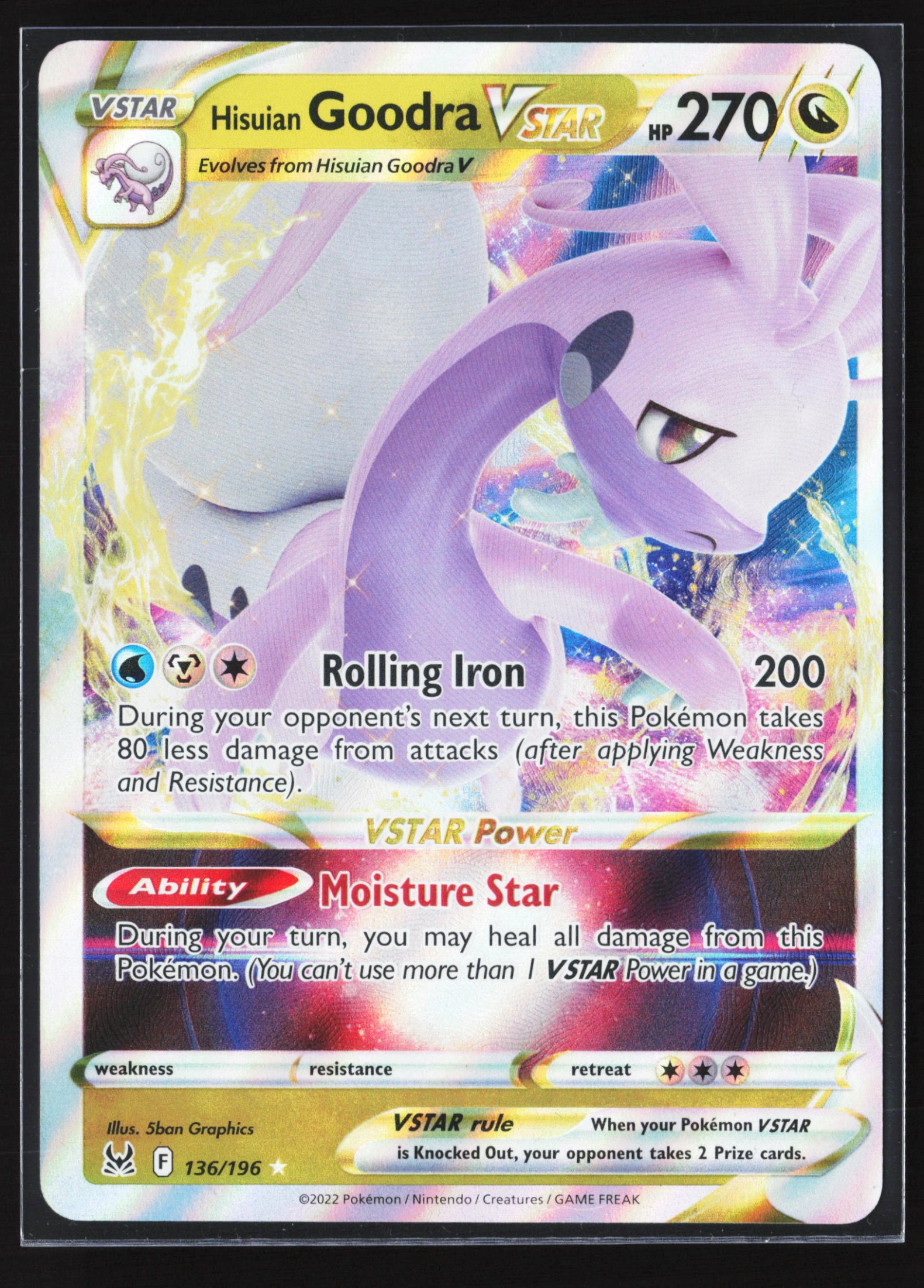 Hisuian Goodra VSTAR (LOR 136) — Voorkant