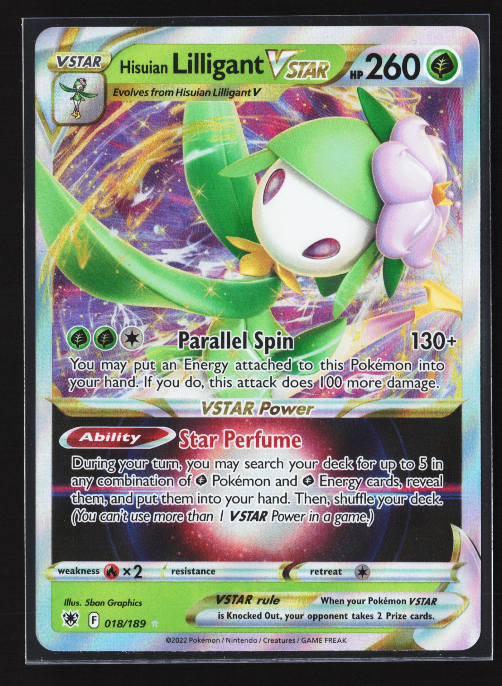 Hisuian Lilligant VSTAR (ASR 018) — Voorkant
