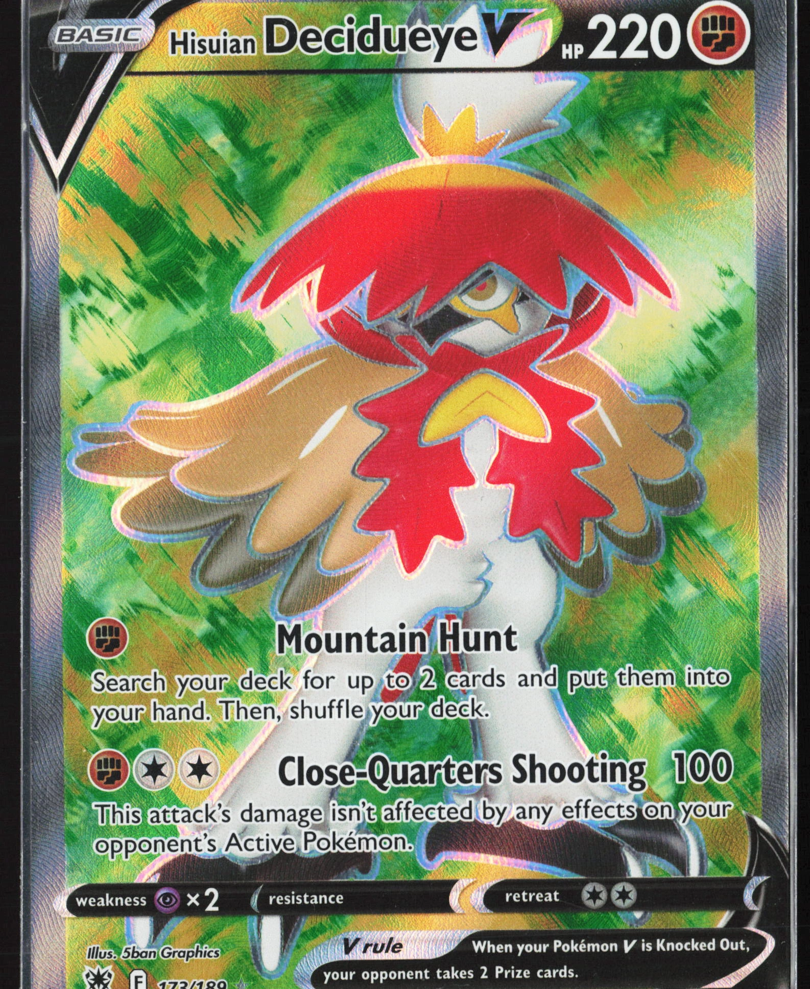 Hisuian Decidueye V (ASR 173) — Voorkant