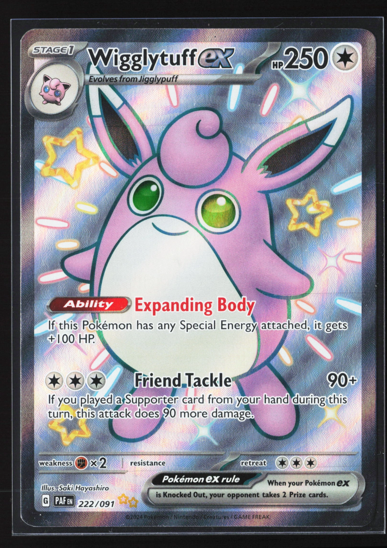 Wigglytuff ex (PAF 222) — Voorkant