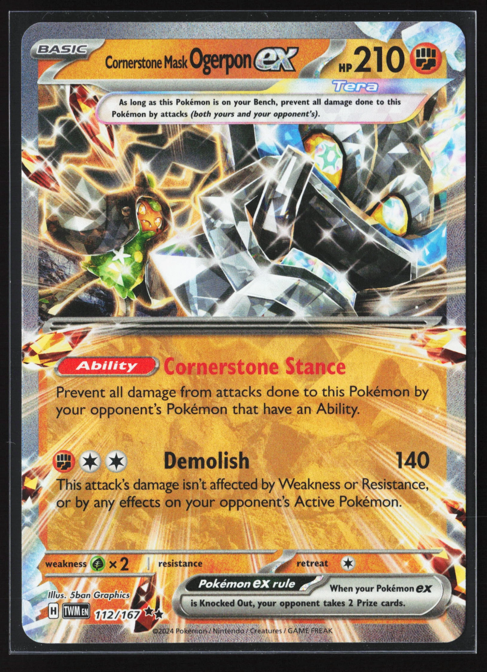 Cornerstone Mask Ogerpon ex (TWM 112) — Voorkant