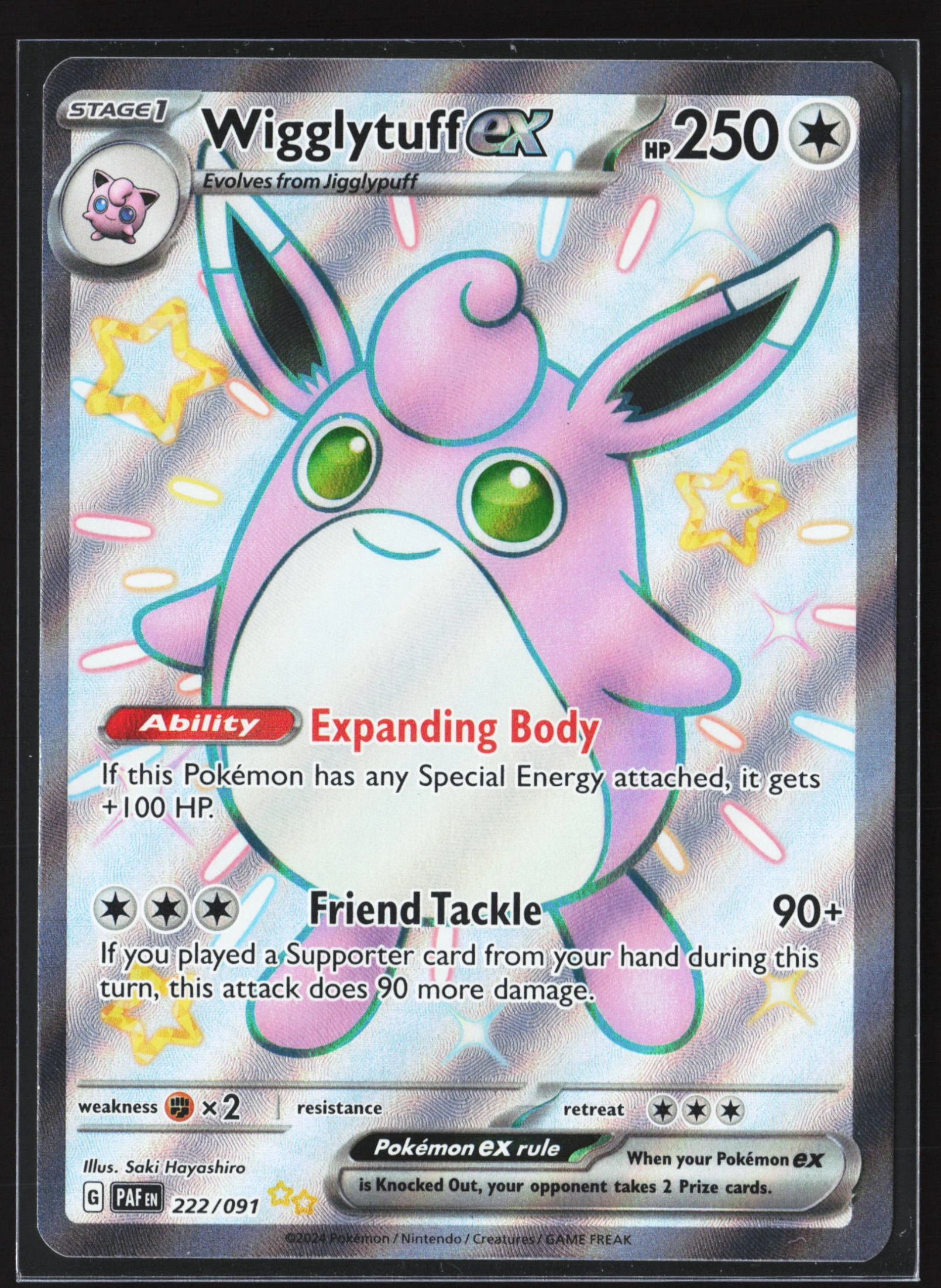 Wigglytuff ex (PAF 222) — Voorkant