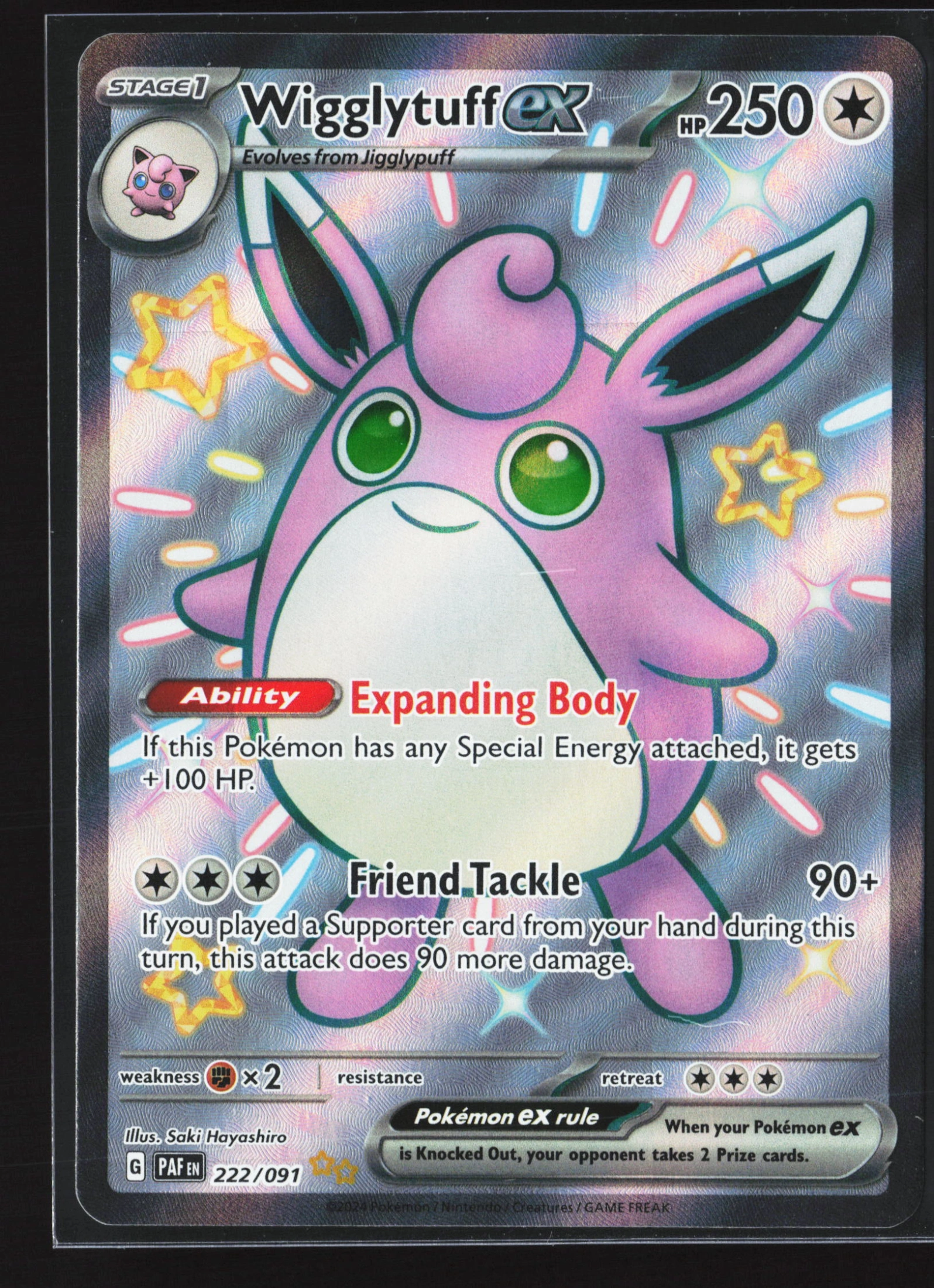 Wigglytuff ex (PAF 222) — Voorkant