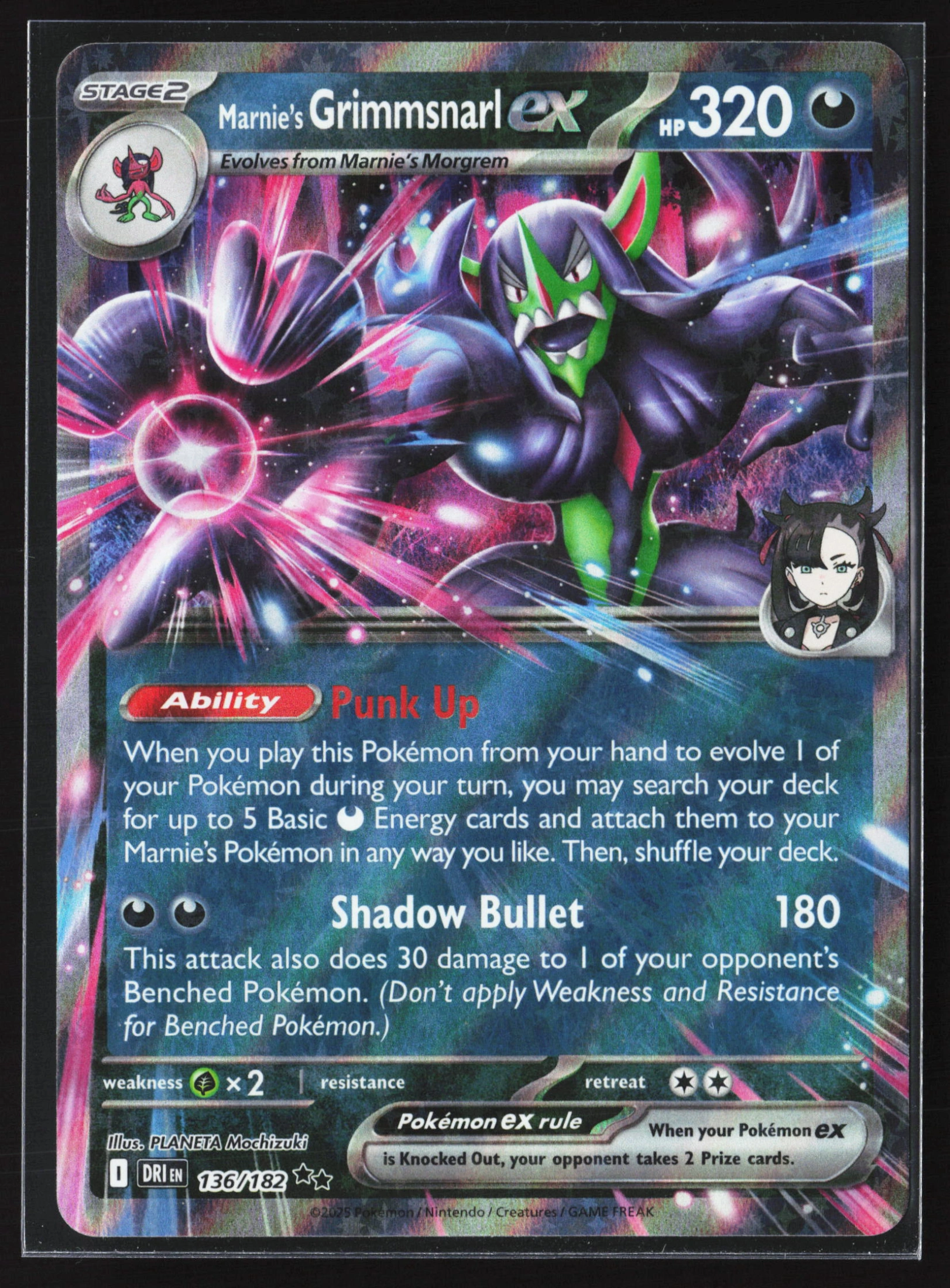 Marnie's Grimmsnarl ex (DRI 136) — Voorkant