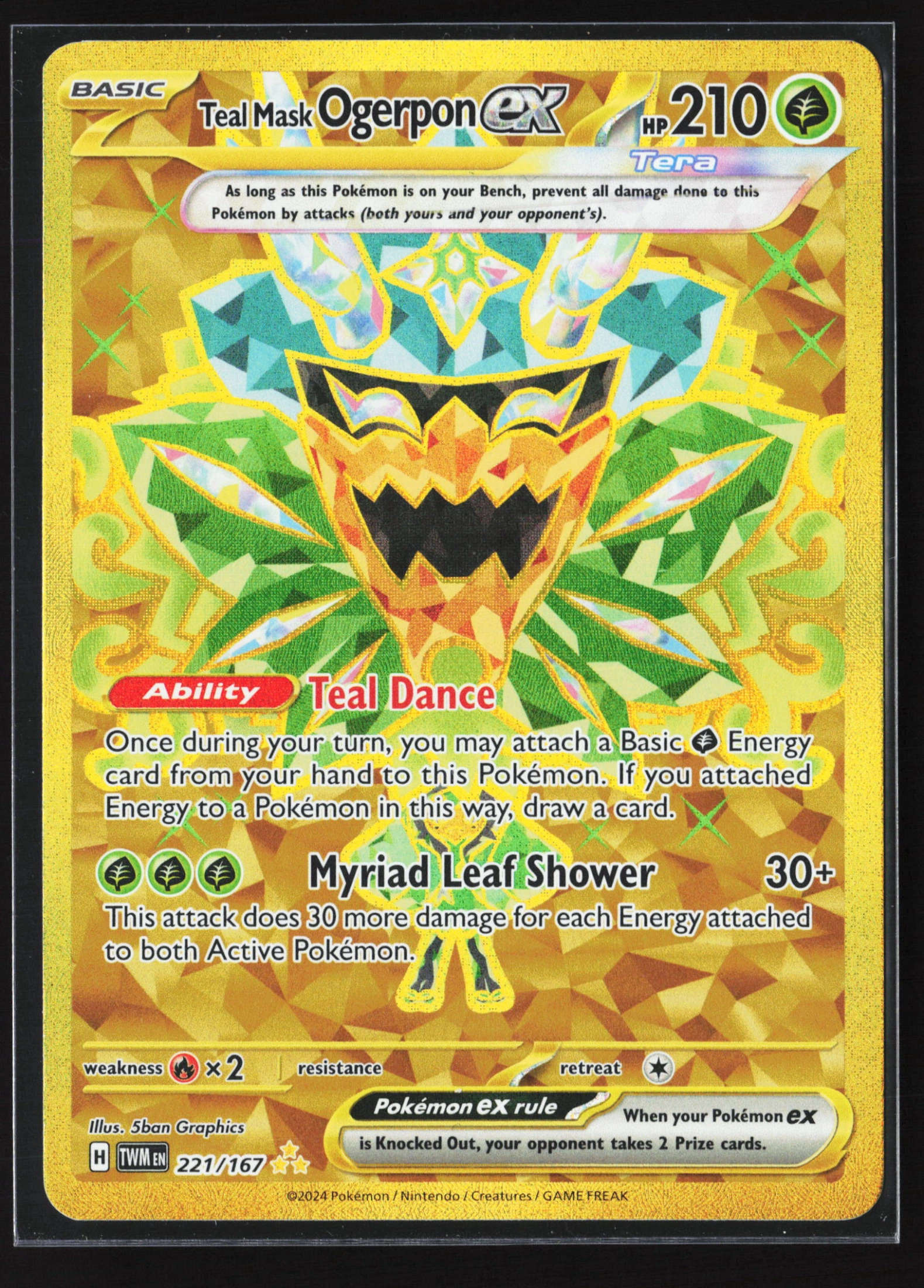 Teal Mask Ogerpon ex (TWM 221) — Voorkant