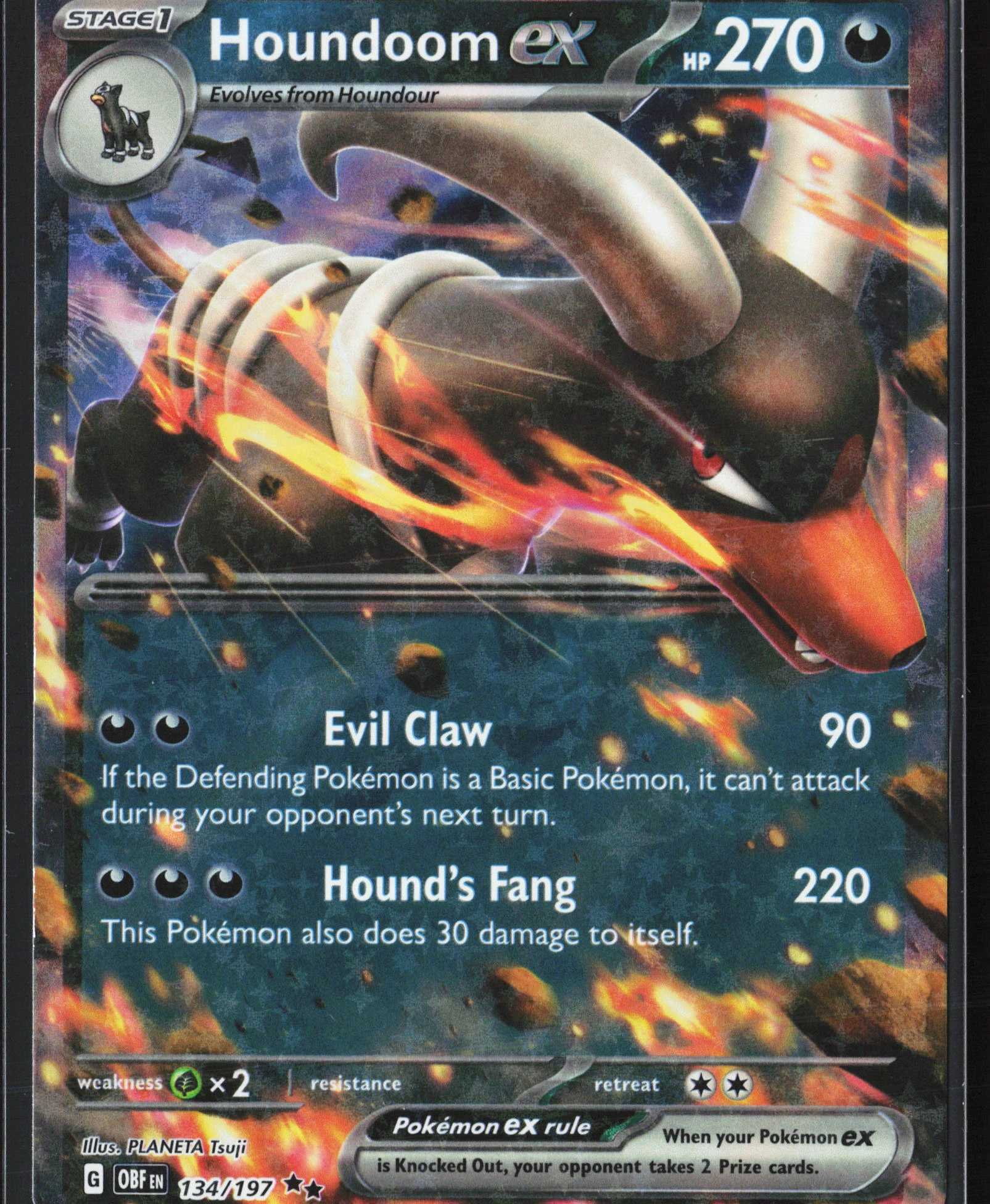 Houndoom ex (OBF 134) — Voorkant