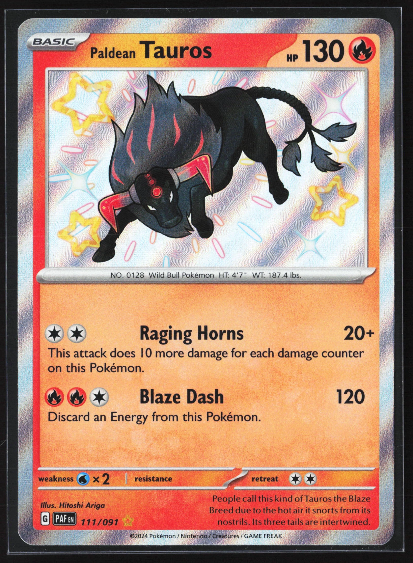 Paldean Tauros (PAF 111) — Voorkant