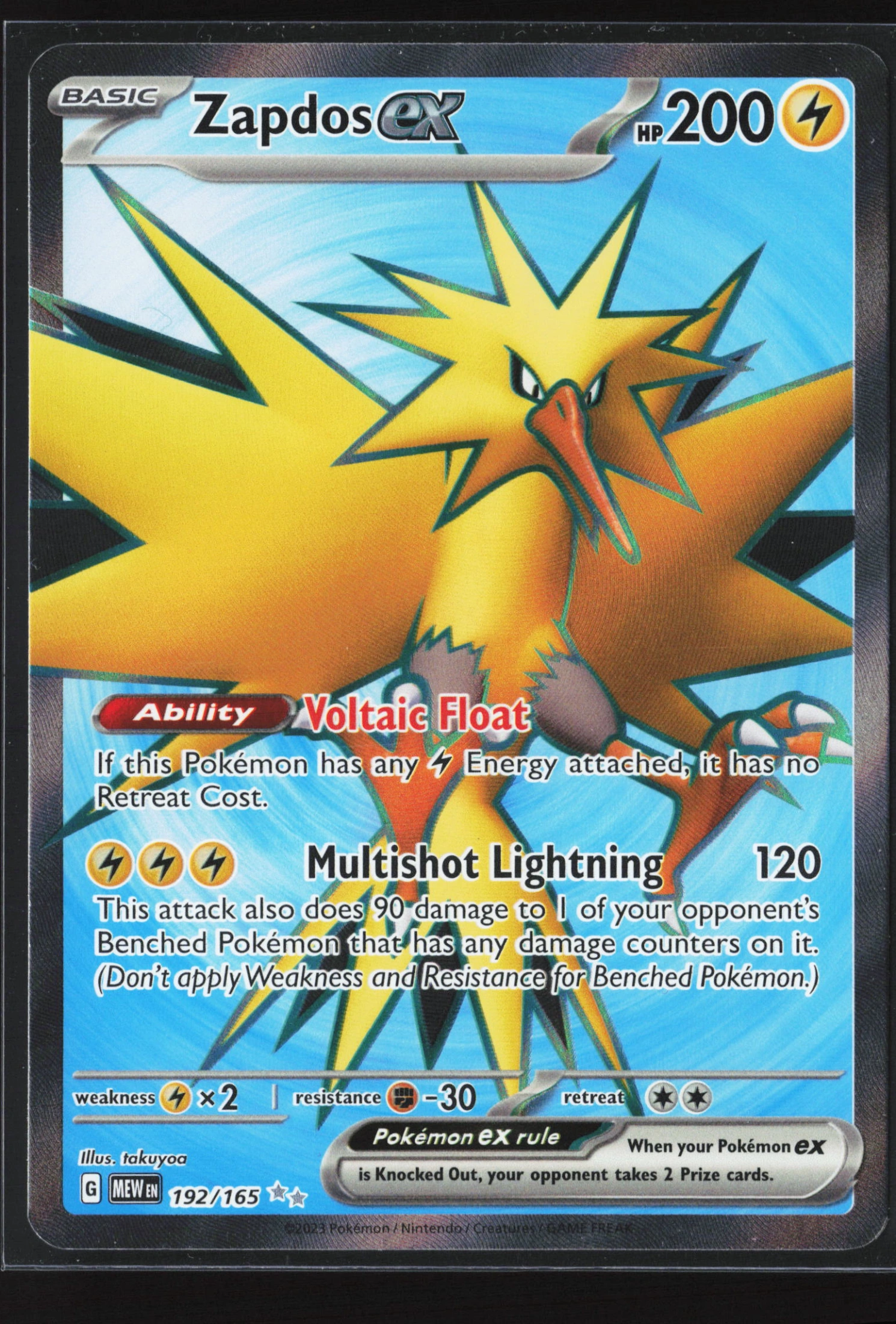 Zapdos ex (MEW 192) — Voorkant