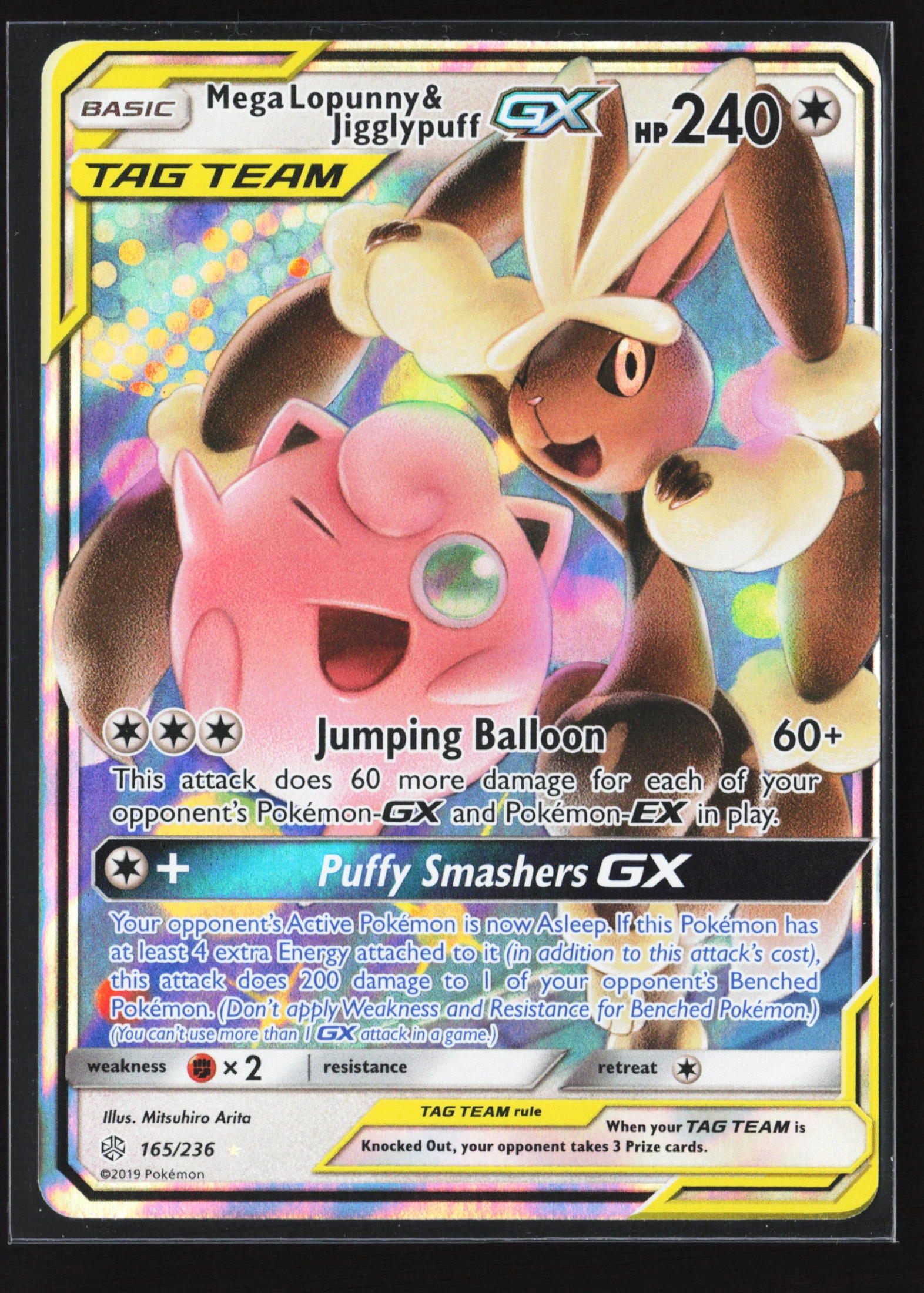 Mega Lopunny & Jigglypuff-GX (CEC 165) — Voorkant