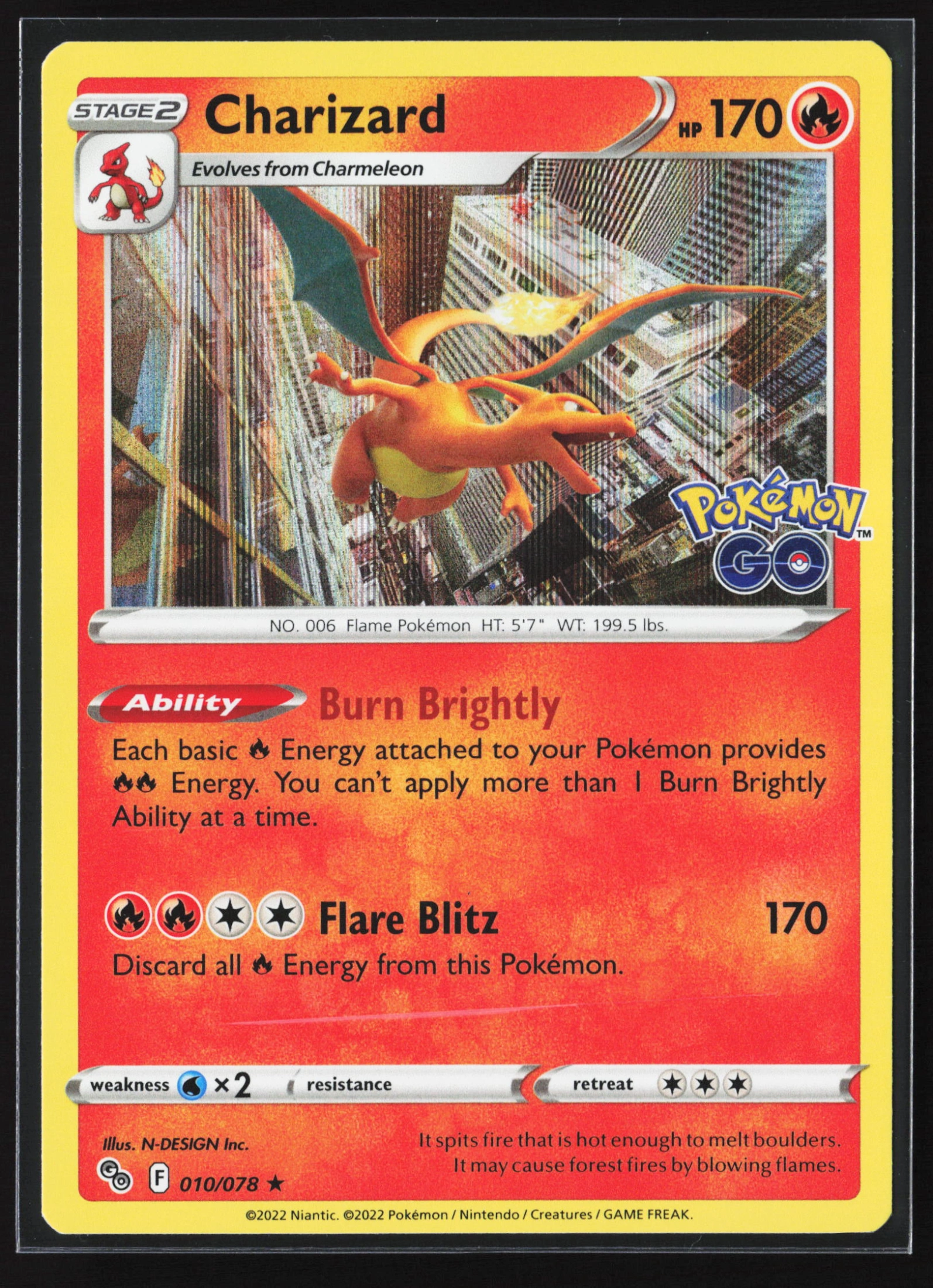 Charizard (PGO 010) — Voorkant