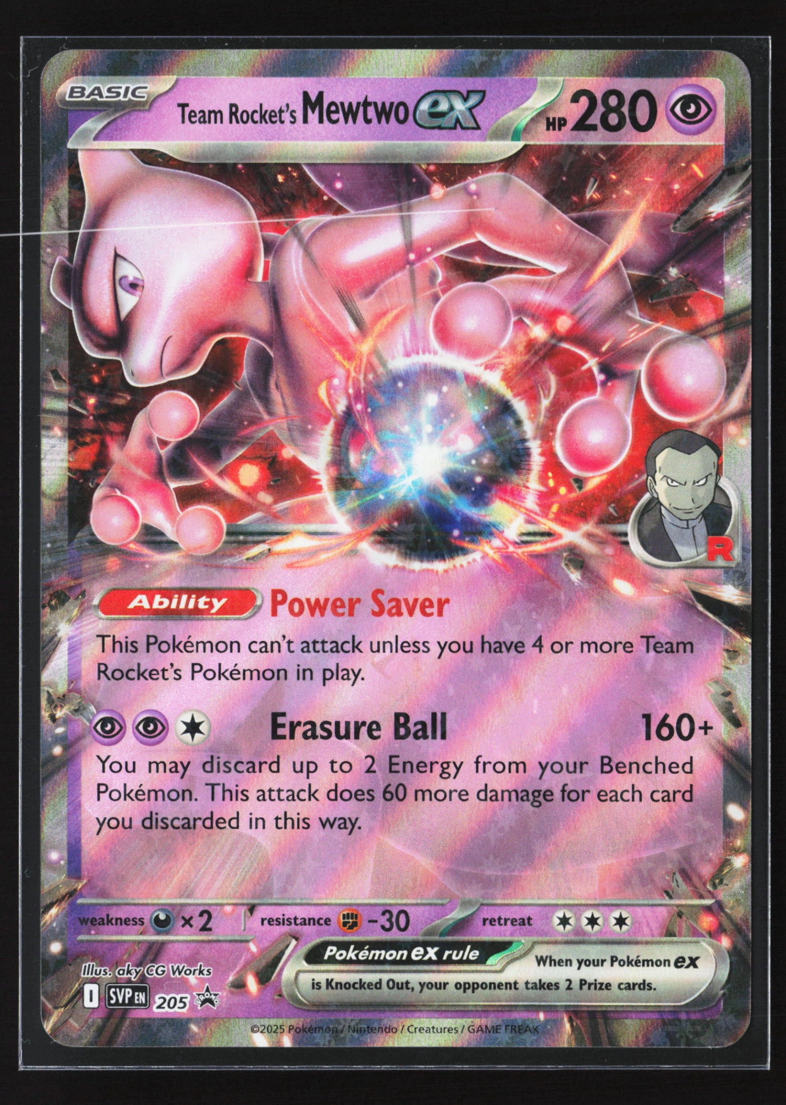 Team Rocket’s Mewtwo ex (SVP 205) — Voorkant