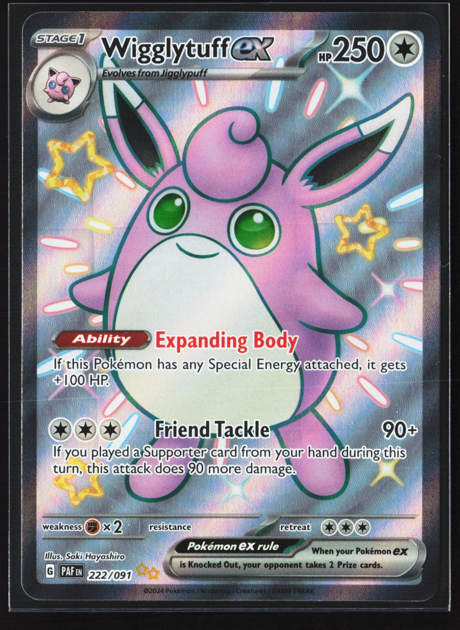 Wigglytuff ex (PAF 222) — Voorkant