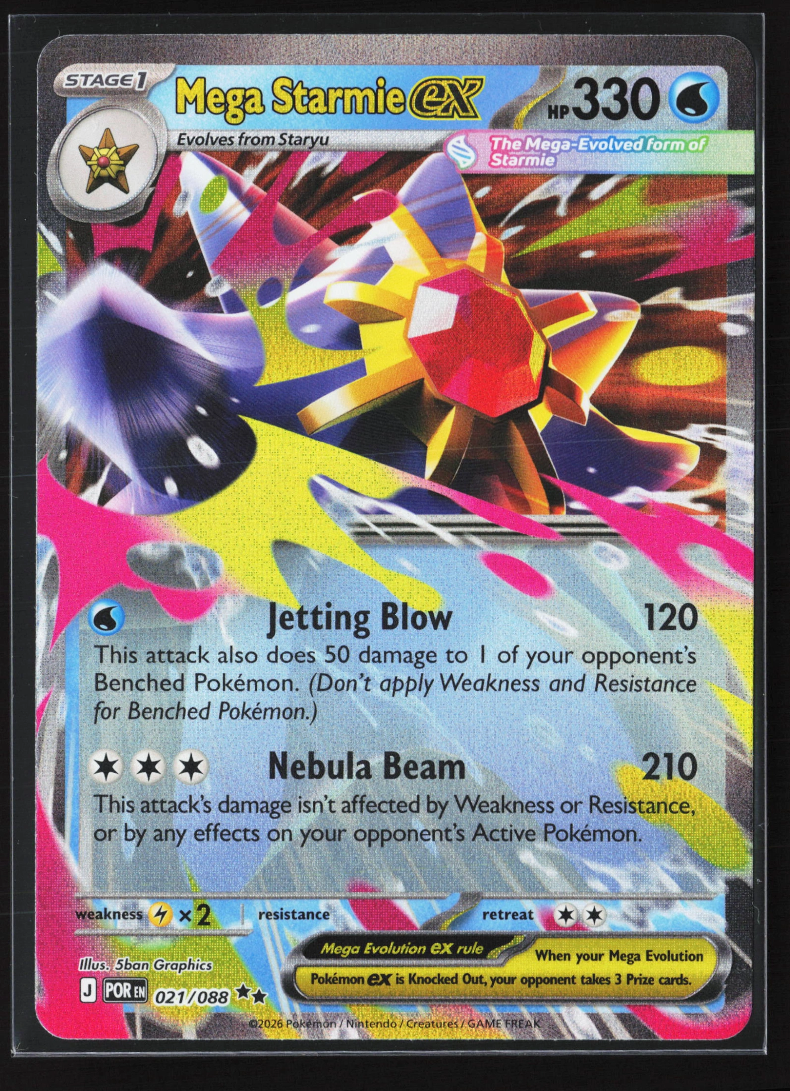 Mega Starmie ex (POR 021) — Voorkant