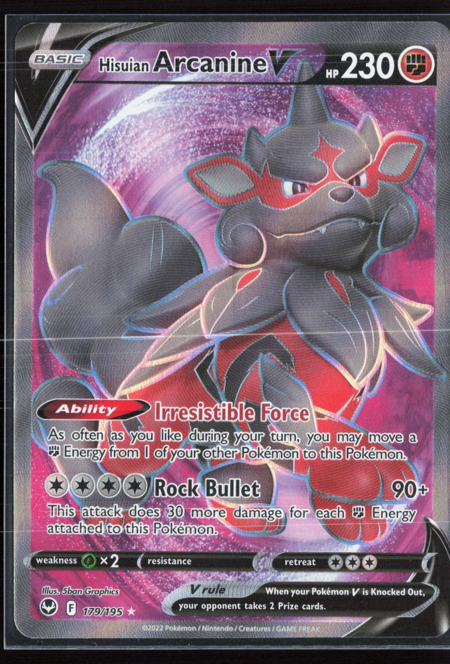 Hisuian Arcanine V (SIT 179) — Voorkant