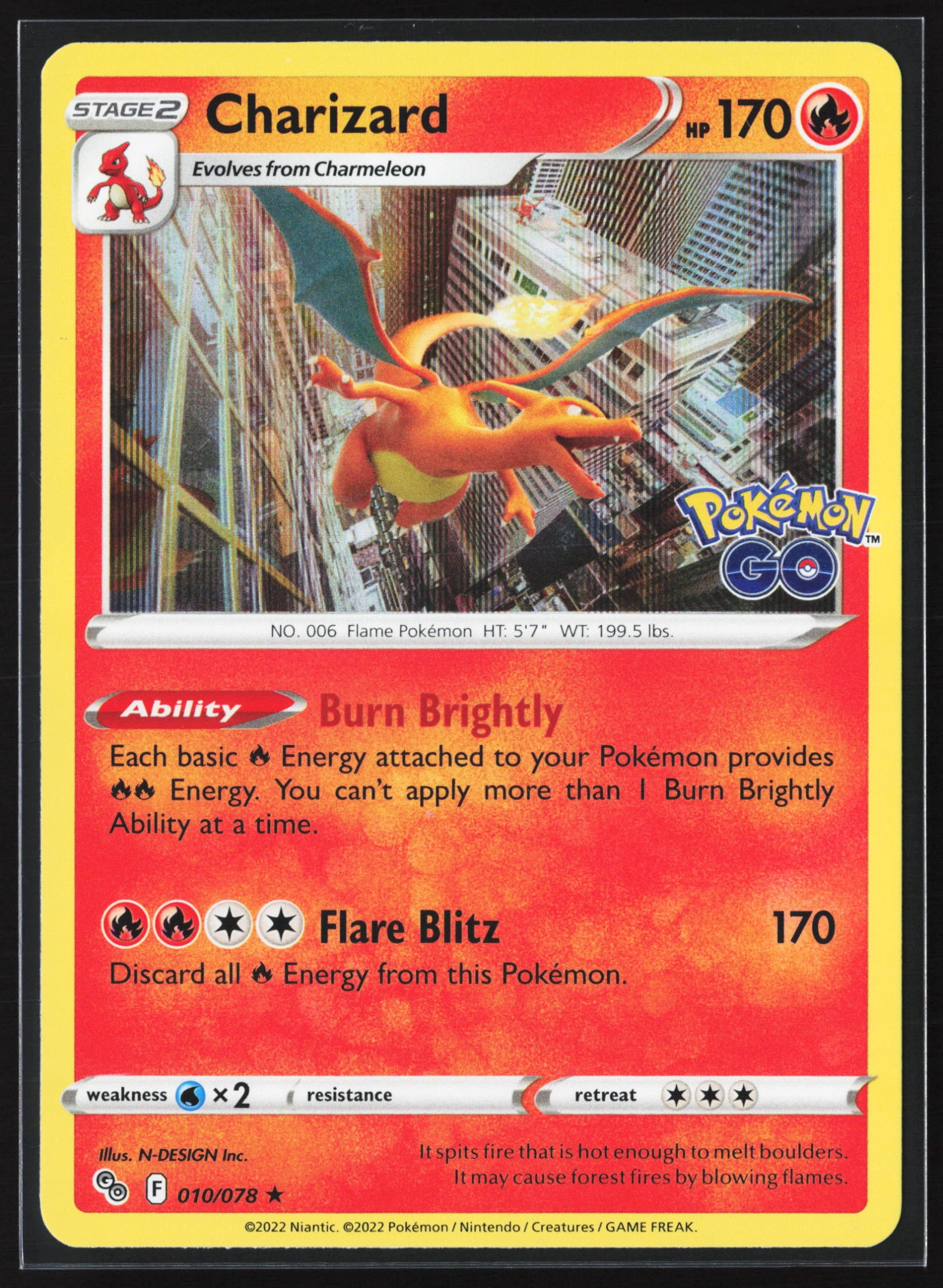 Charizard (PGO 010) — Voorkant