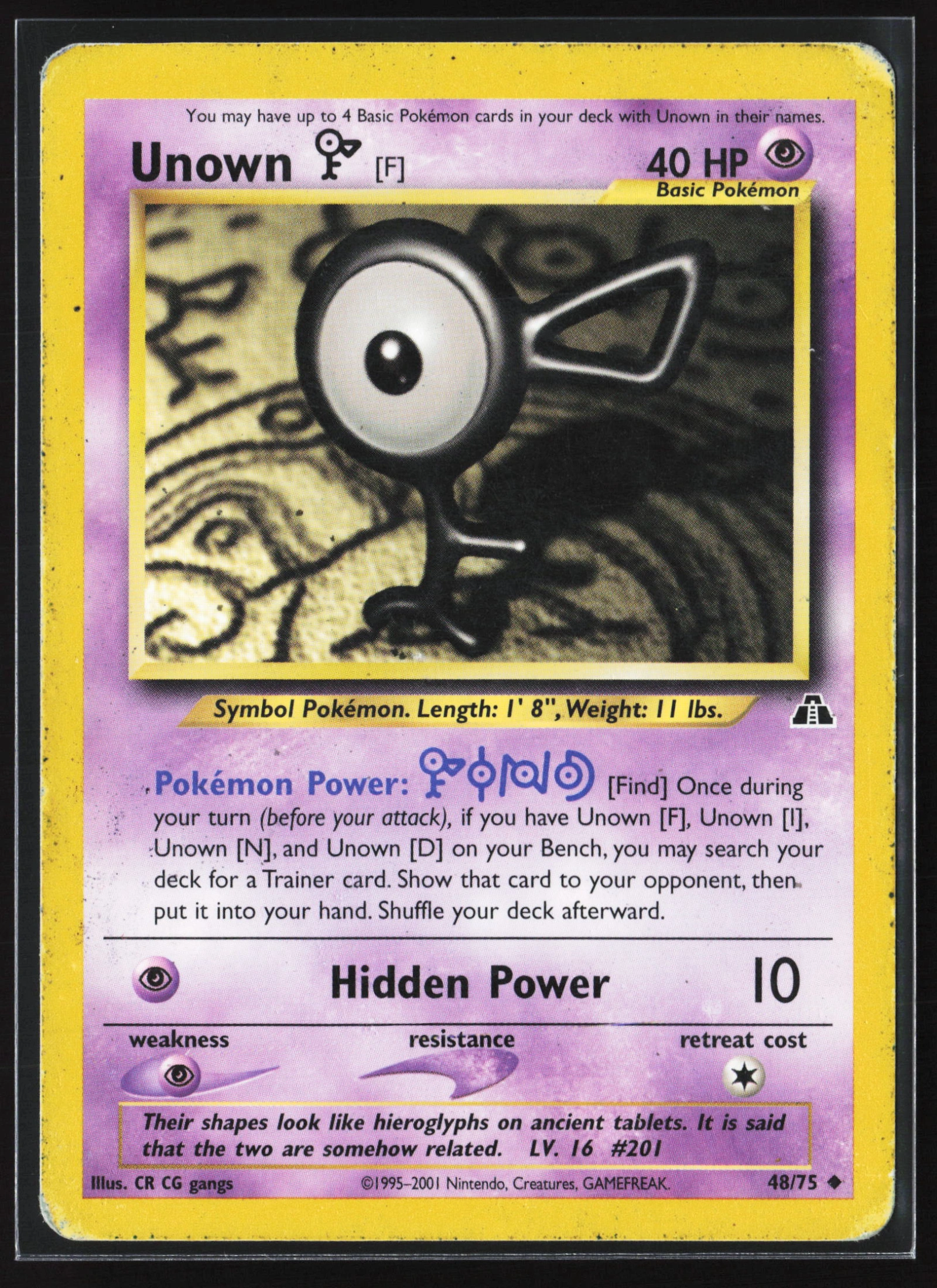 Unown [F] (NDI 048) — Voorkant