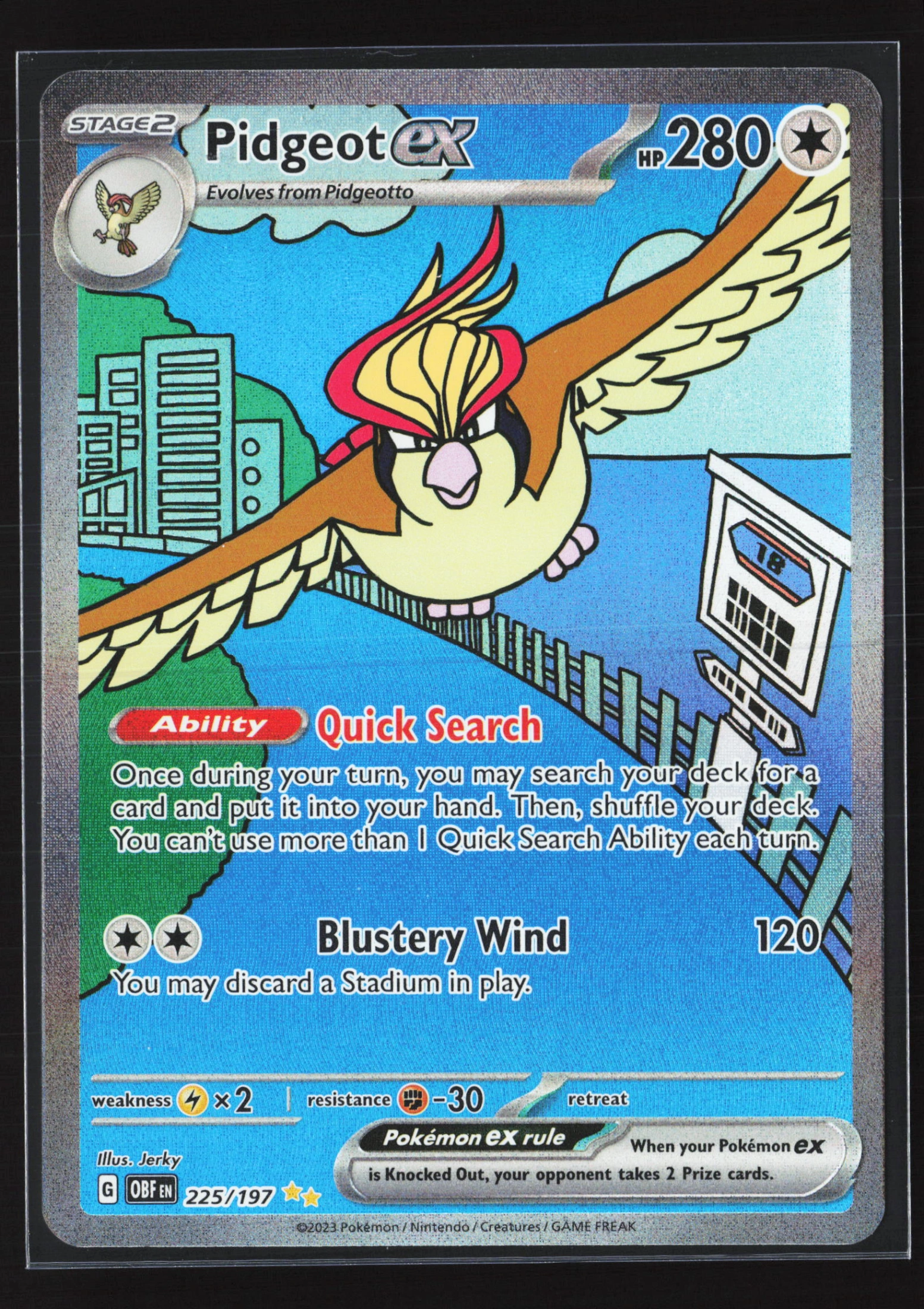 Pidgeot ex (OBF 225) — Voorkant