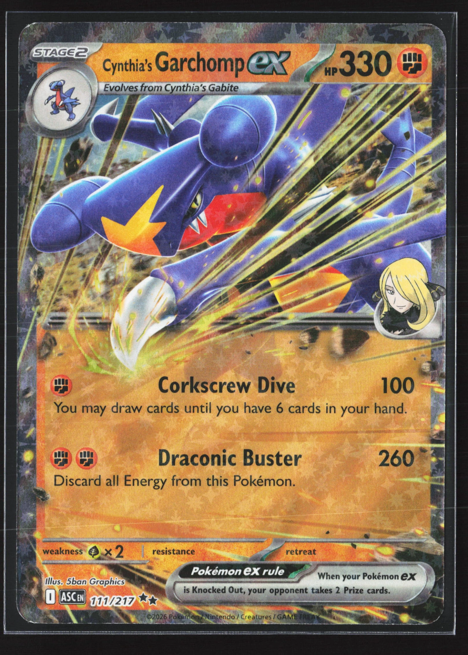Cynthia's Garchomp ex (ASC 111) — Voorkant
