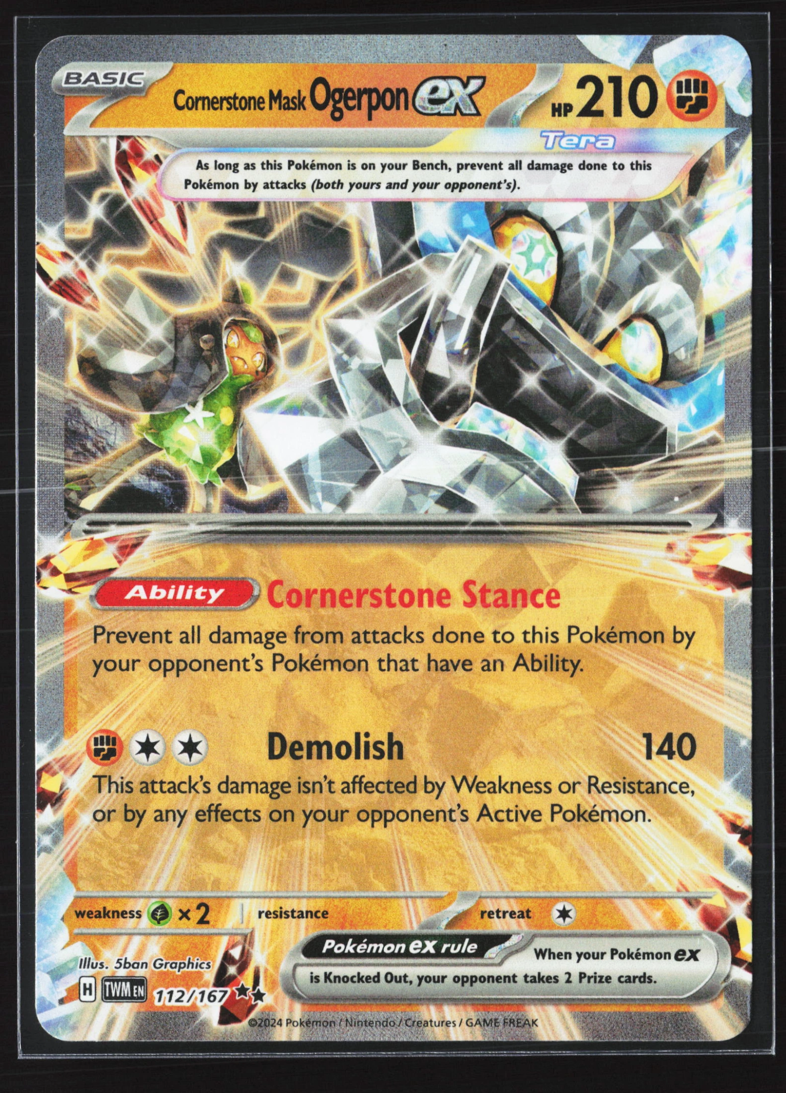 Cornerstone Mask Ogerpon ex (TWM 112) — Voorkant