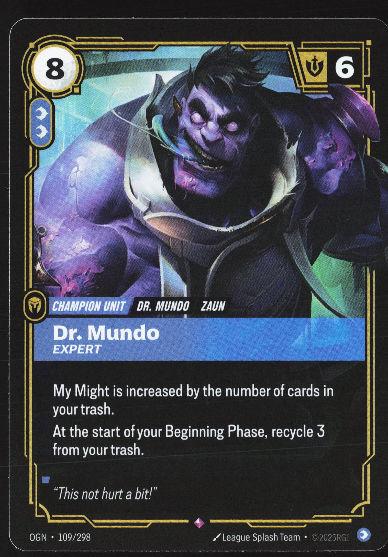 Dr. Mundo, Expert (OGN 109) — Voorkant
