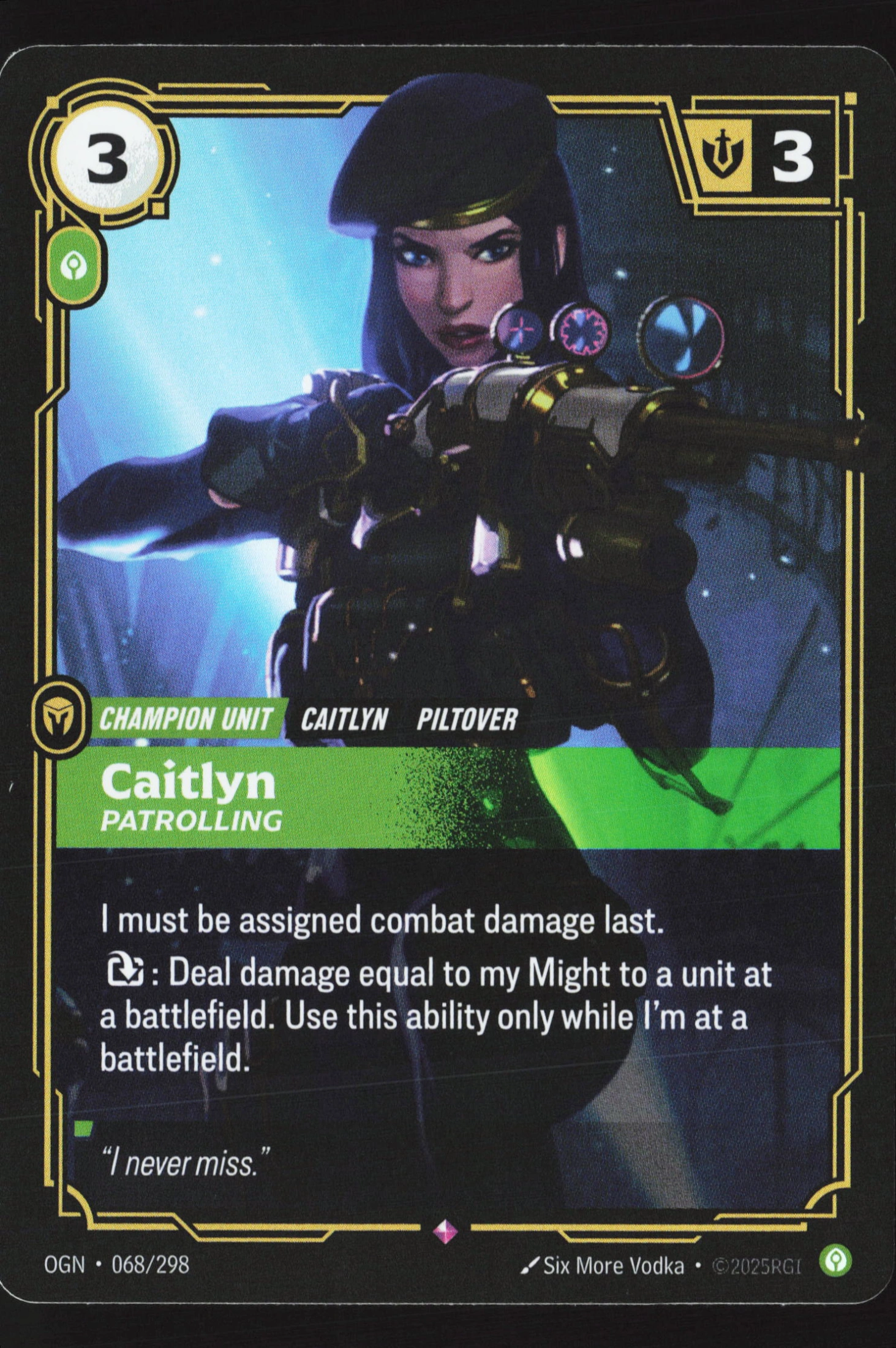 Caitlyn, Patrolling (OGN 068) — Voorkant