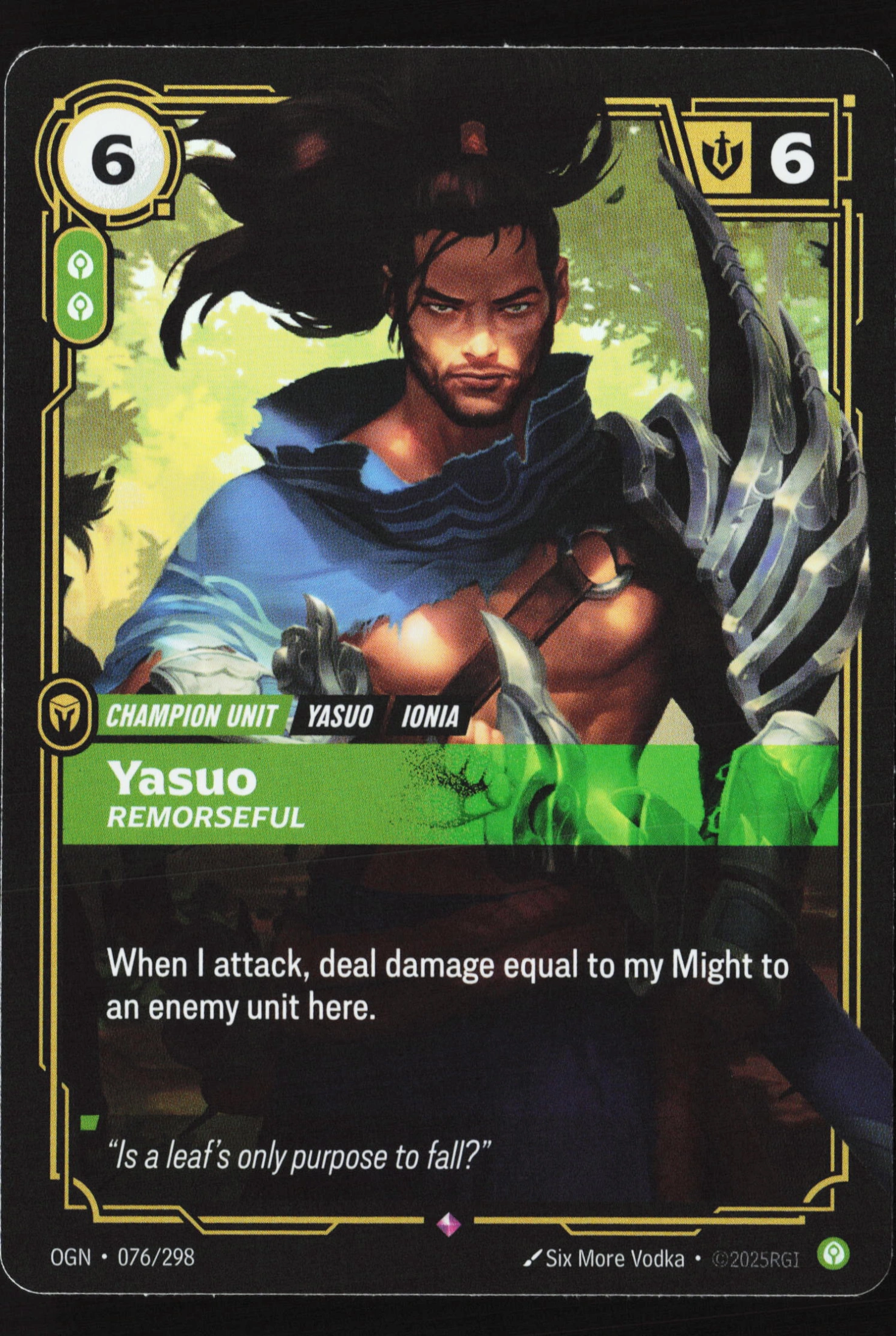 Yasuo, Remorseful (OGN 076) — Voorkant