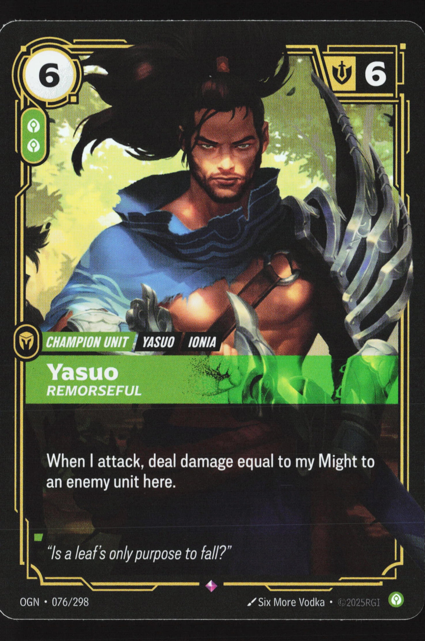 Yasuo, Remorseful (OGN 076) — Voorkant