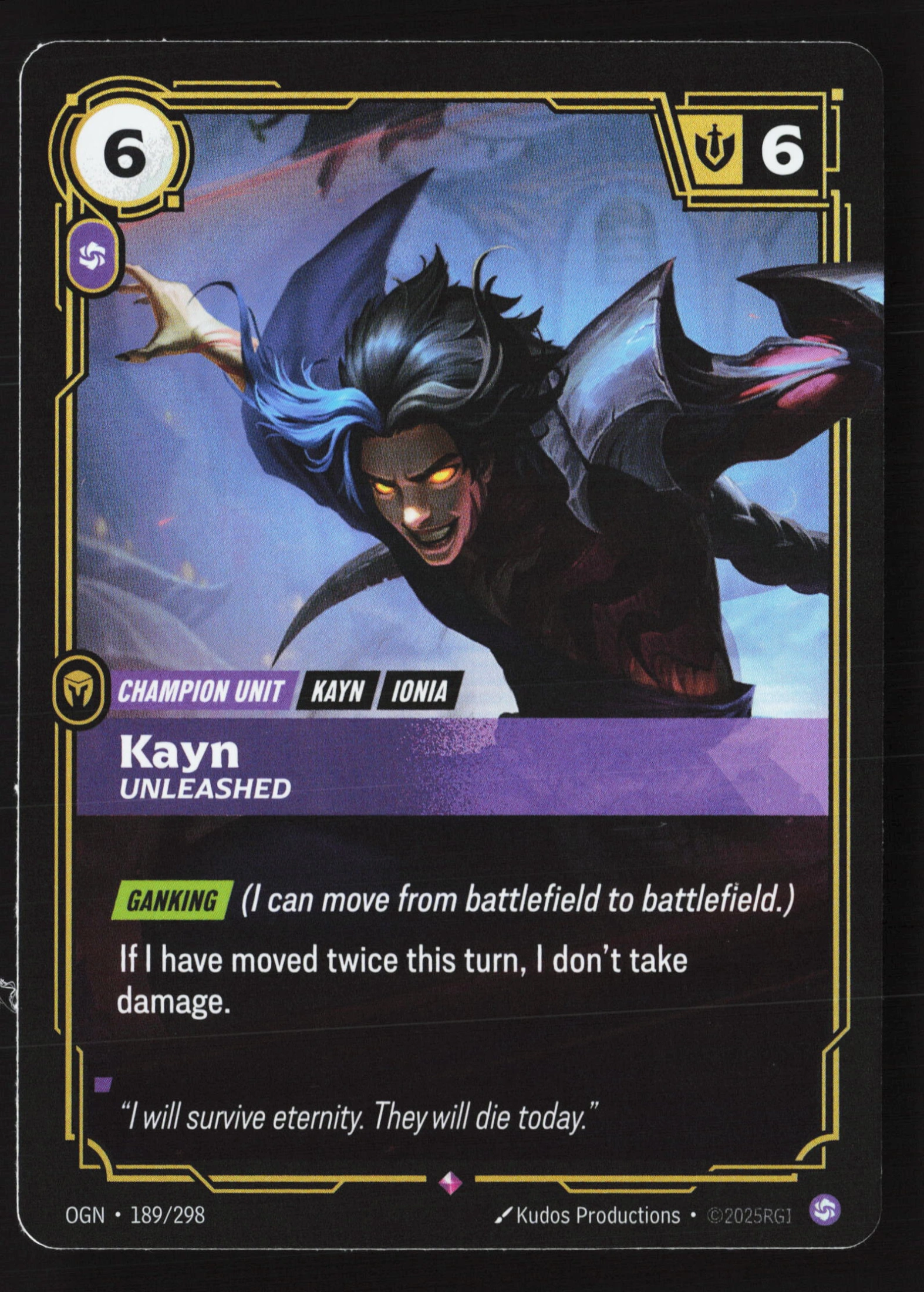 Kayn, Unleashed (OGN 189) — Voorkant