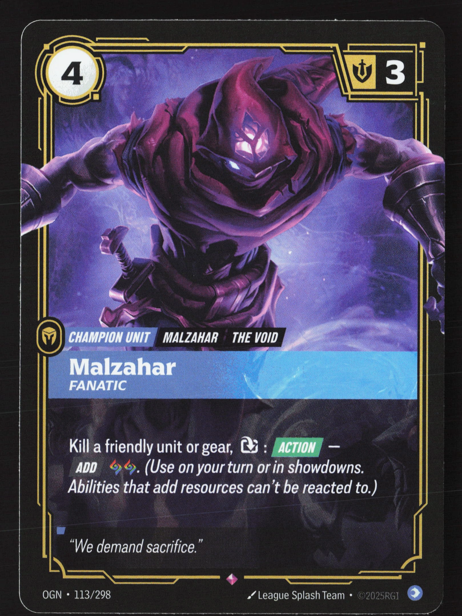 Malzahar, Fanatic (OGN 113) — Voorkant