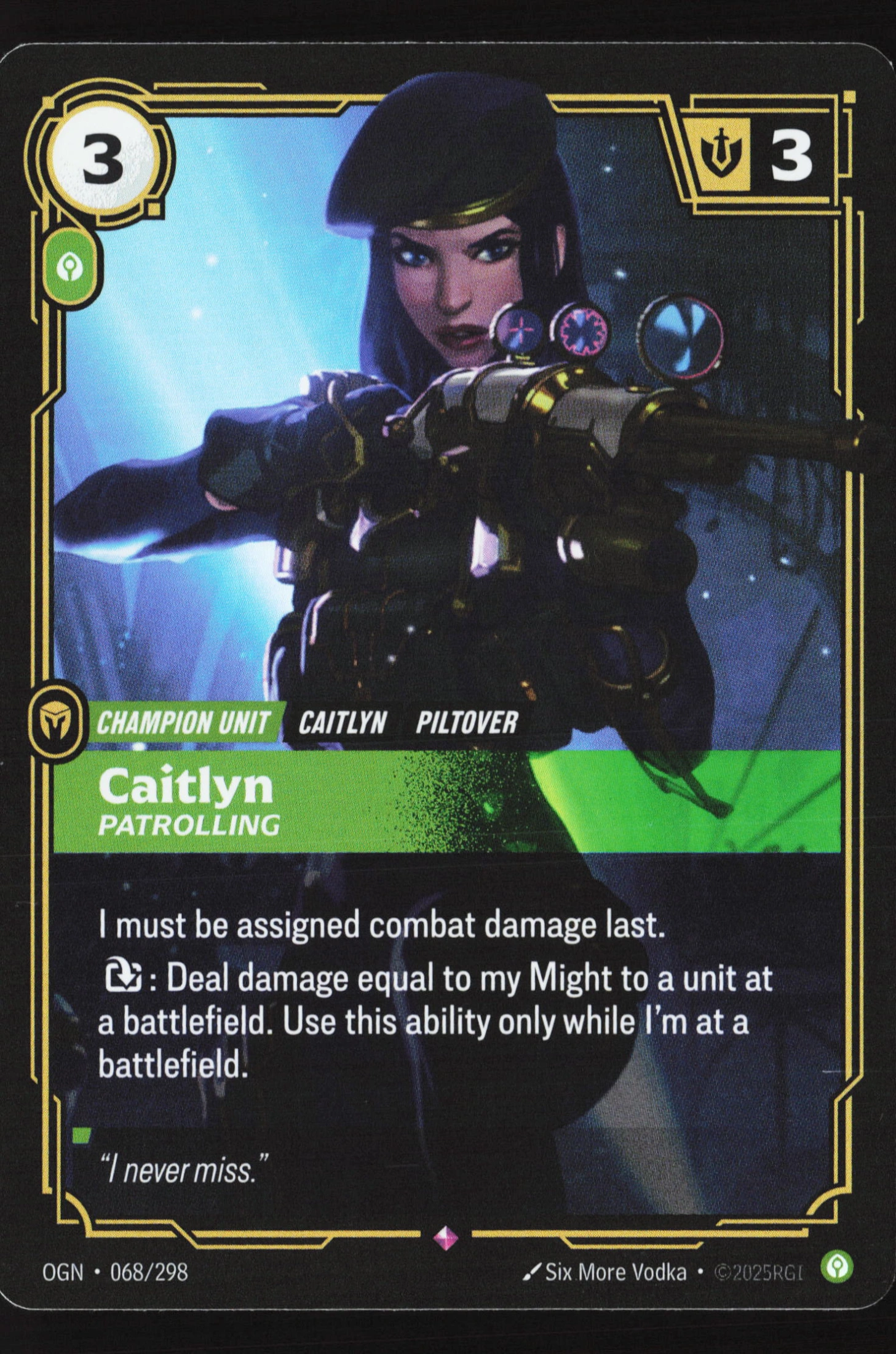 Caitlyn, Patrolling (OGN 068) — Voorkant