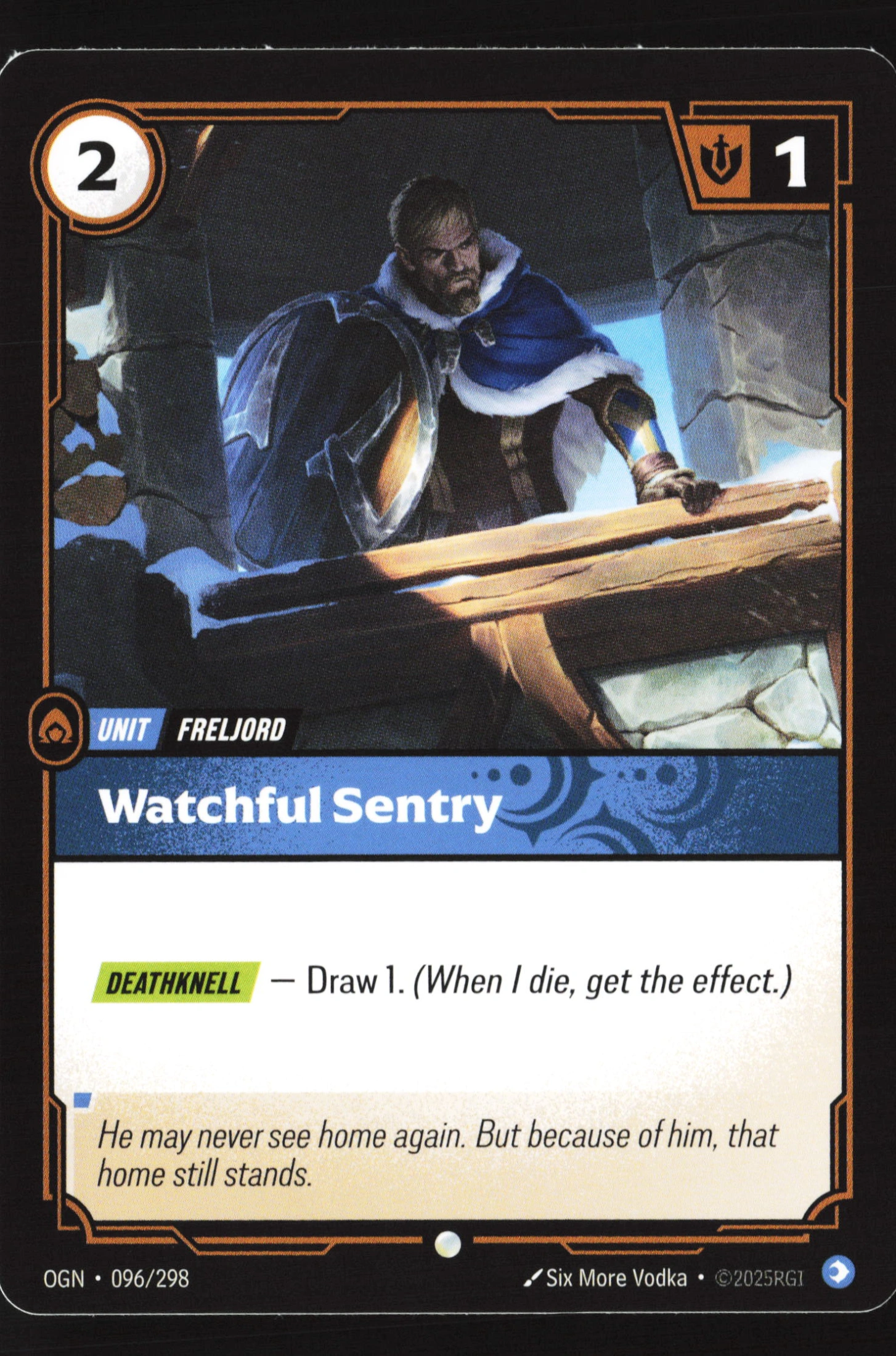 Watchful Sentry (OGN 096) — Voorkant
