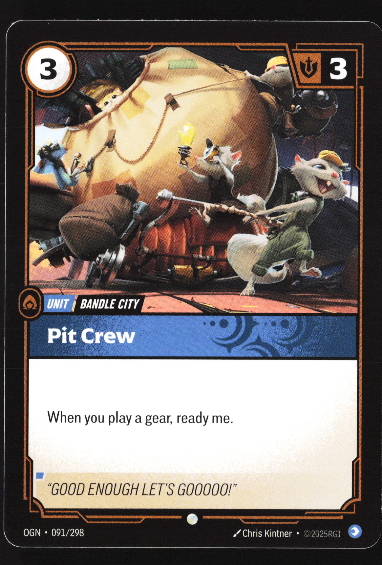 Pit Crew (OGN 091) — Voorkant