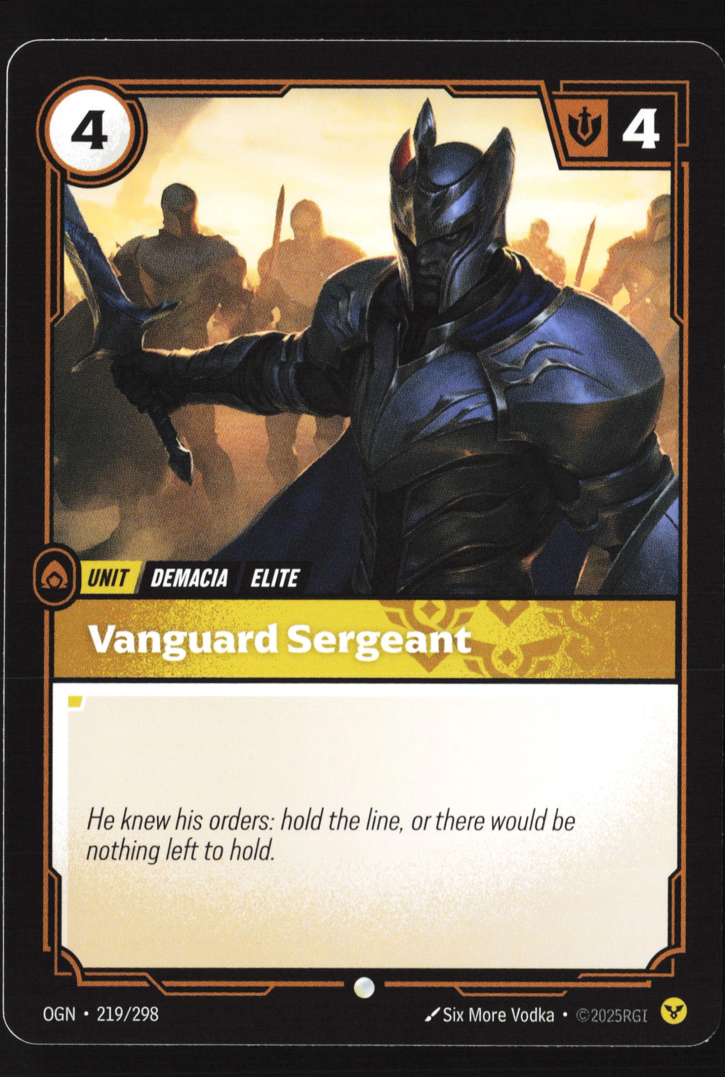 Vanguard Sergeant (OGN 219) — Voorkant