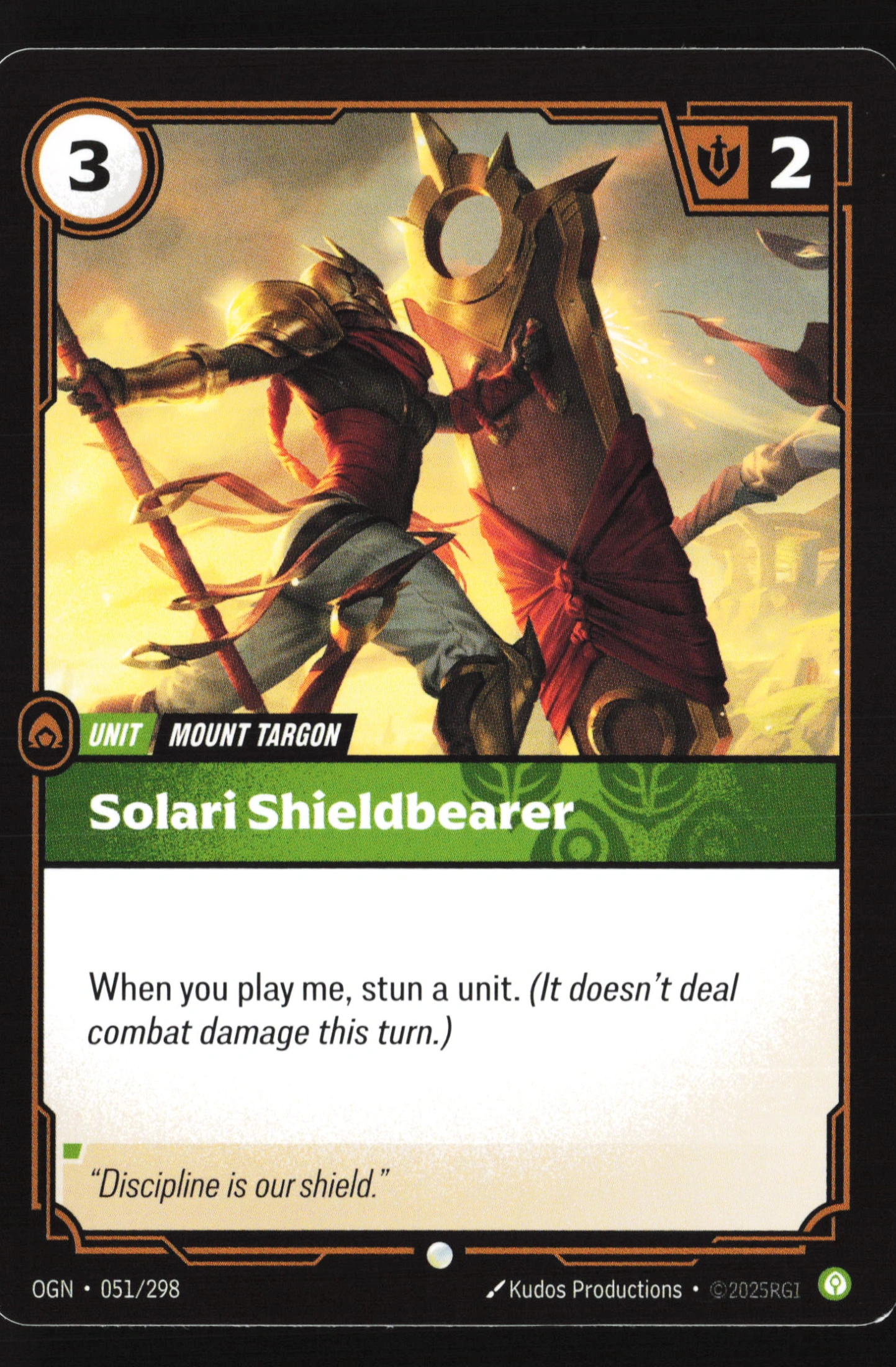 Solari Shieldbearer (OGN 051) — Voorkant