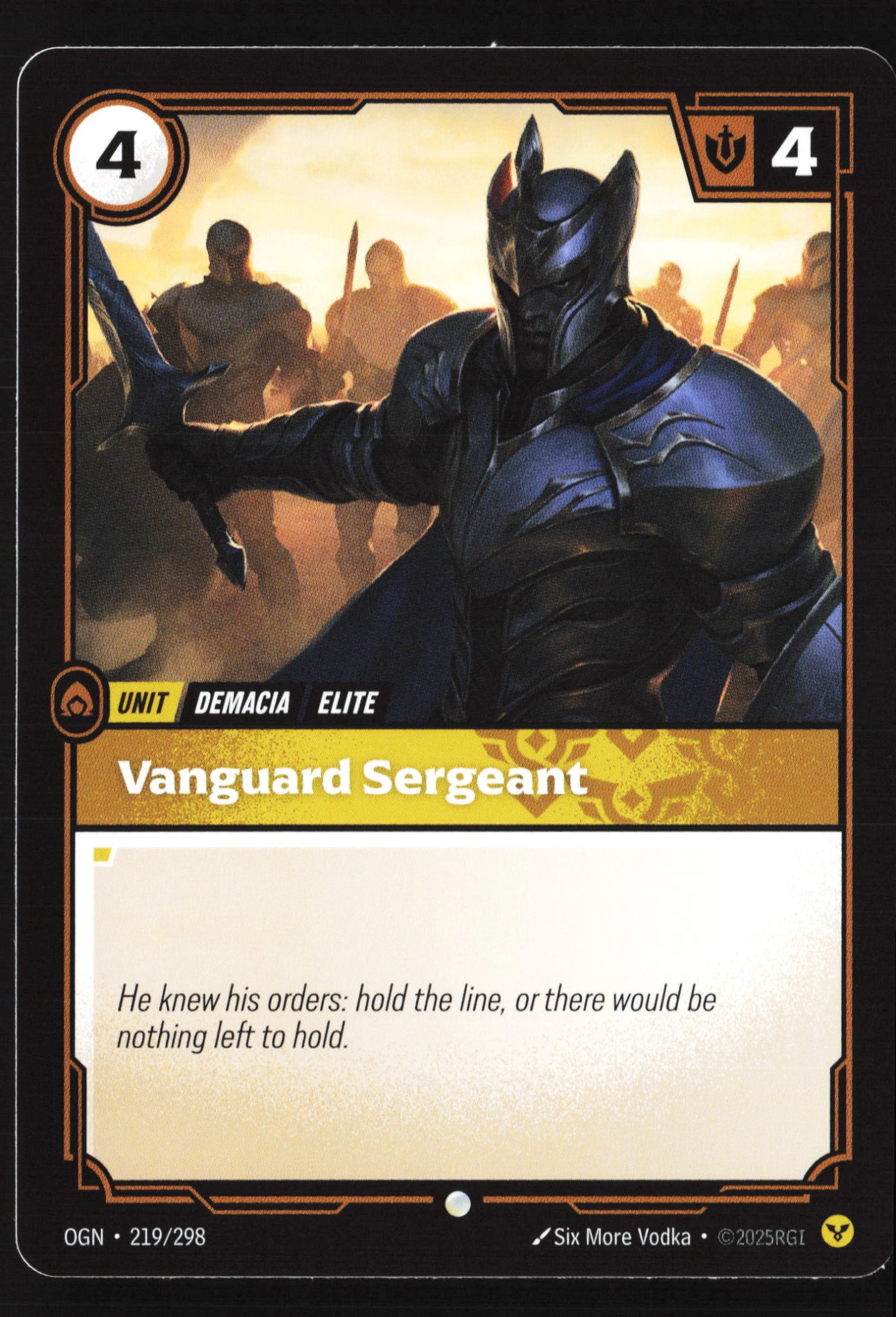 Vanguard Sergeant (OGN 219) — Voorkant
