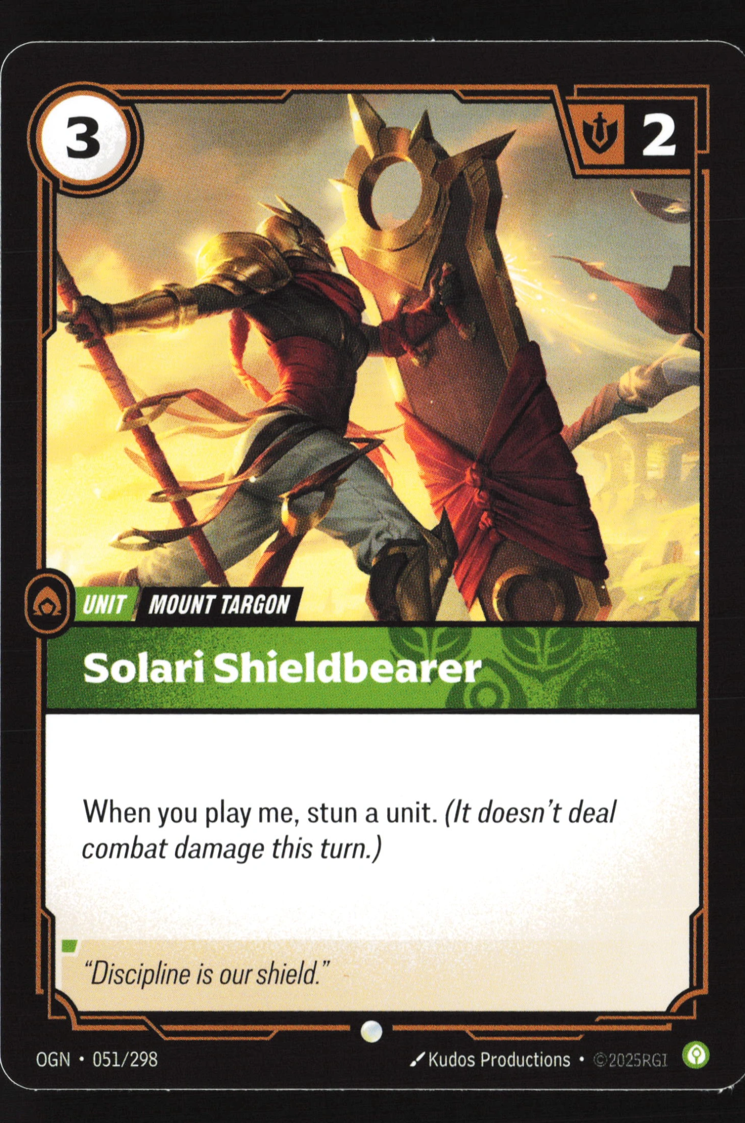 Solari Shieldbearer (OGN 051) — Voorkant