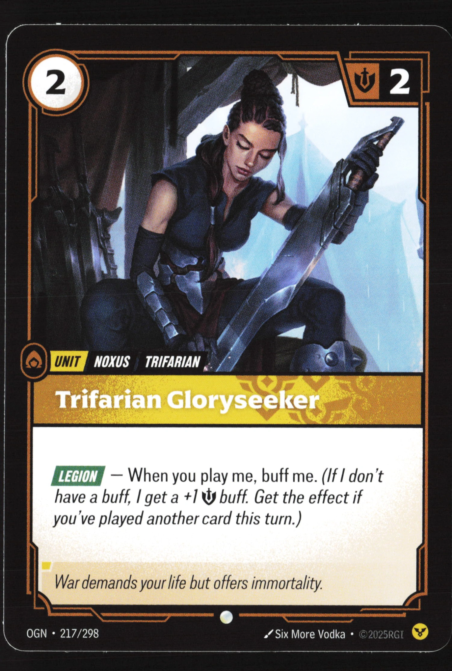 Trifarian Gloryseeker (OGN 217) — Voorkant