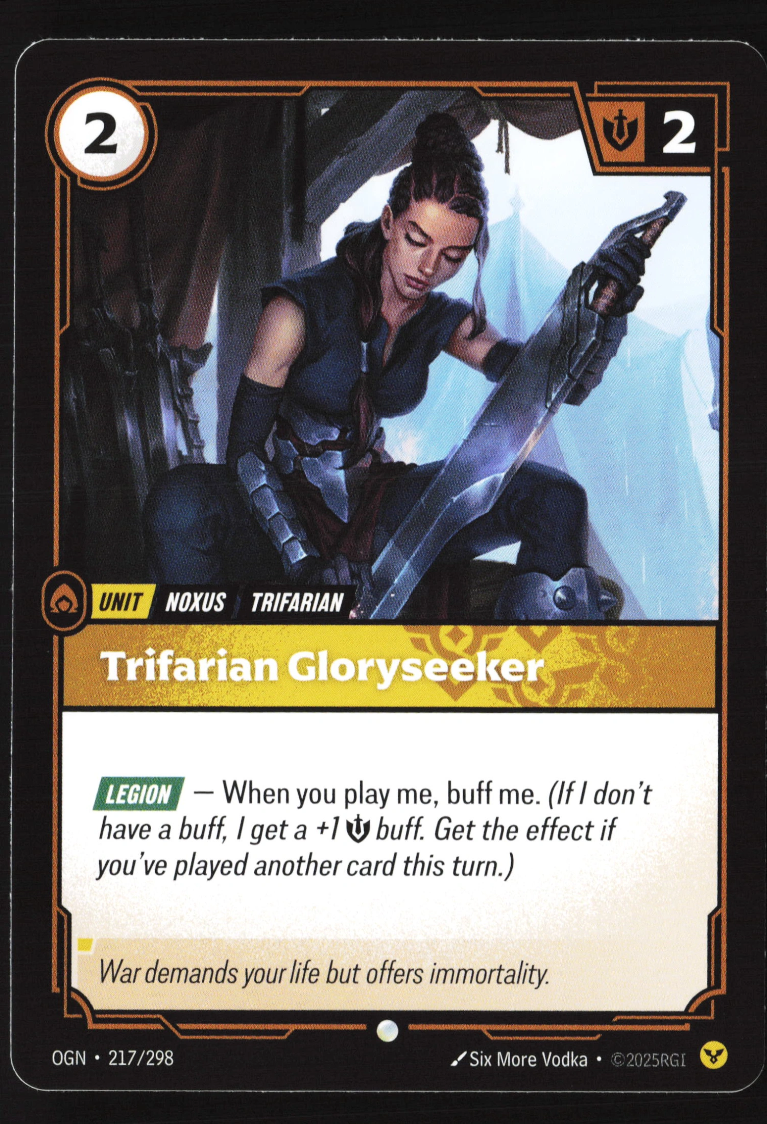 Trifarian Gloryseeker (OGN 217) — Voorkant