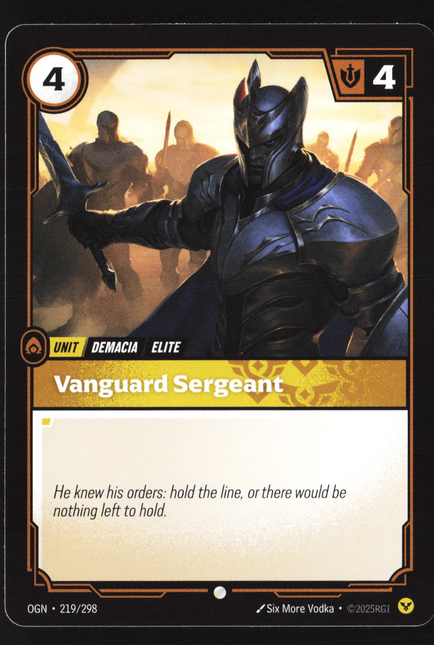Vanguard Sergeant (OGN 219) — Voorkant