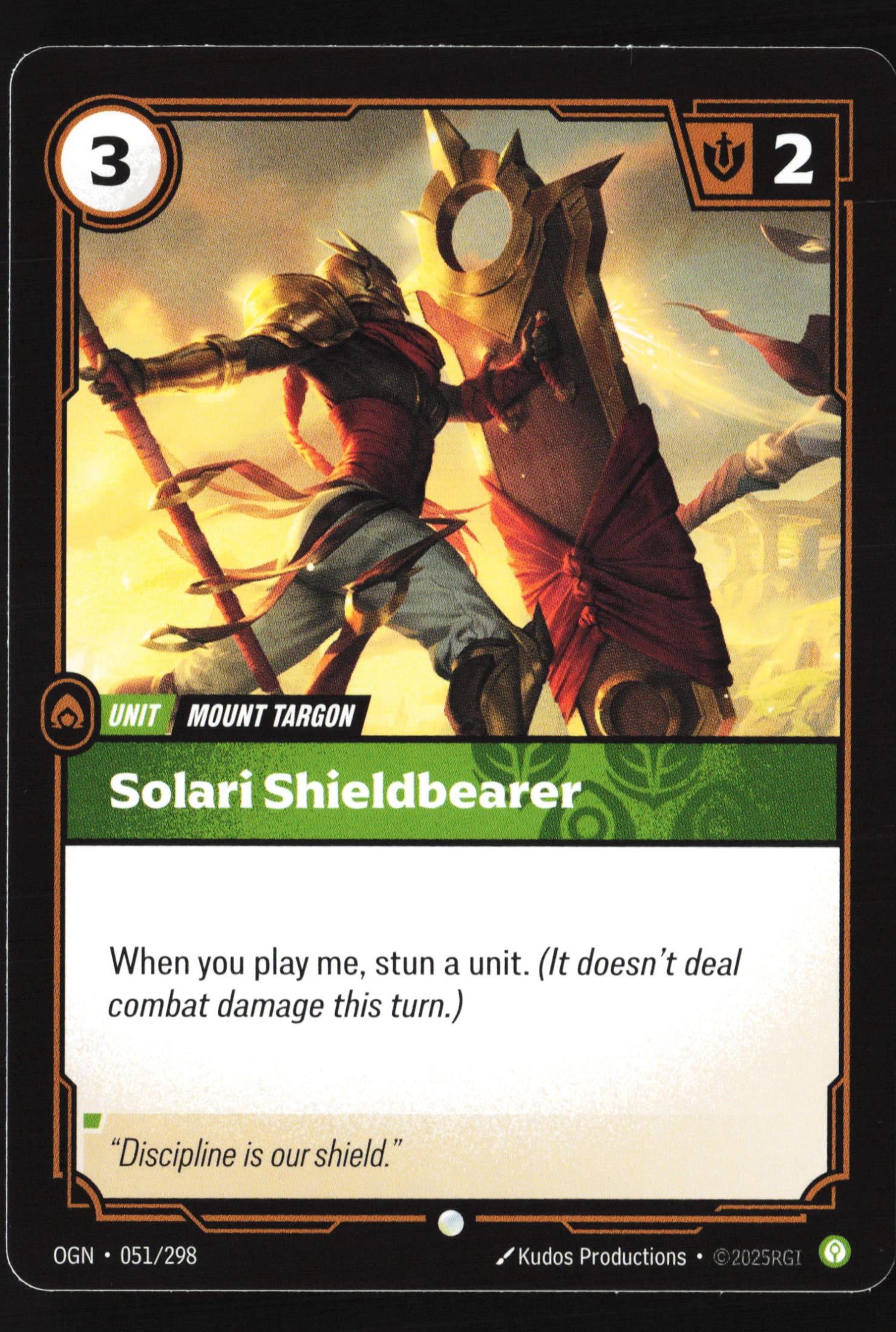 Solari Shieldbearer (OGN 051) — Voorkant