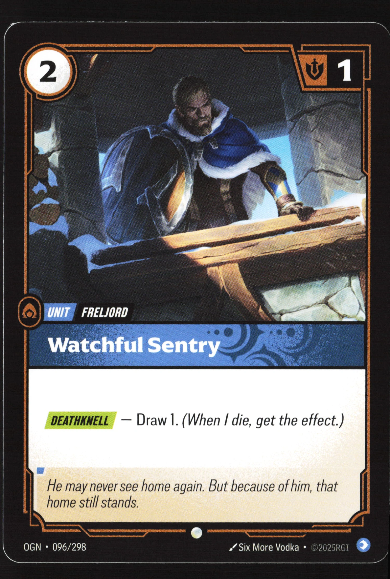 Watchful Sentry (OGN 096) — Voorkant