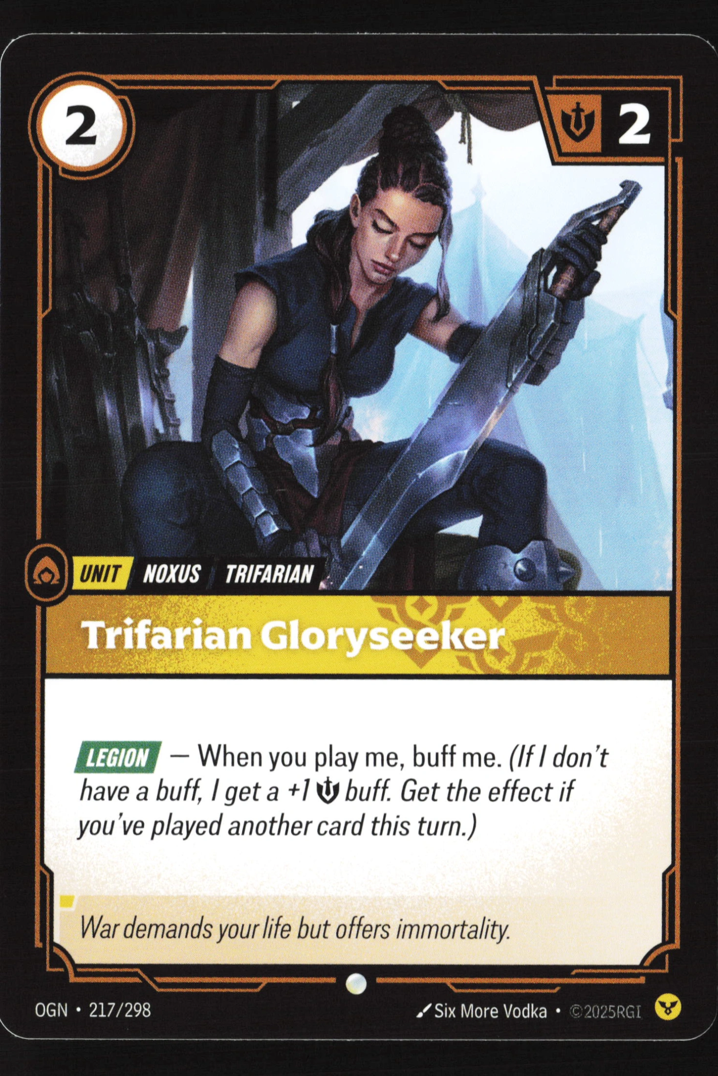 Trifarian Gloryseeker (OGN 217) — Voorkant