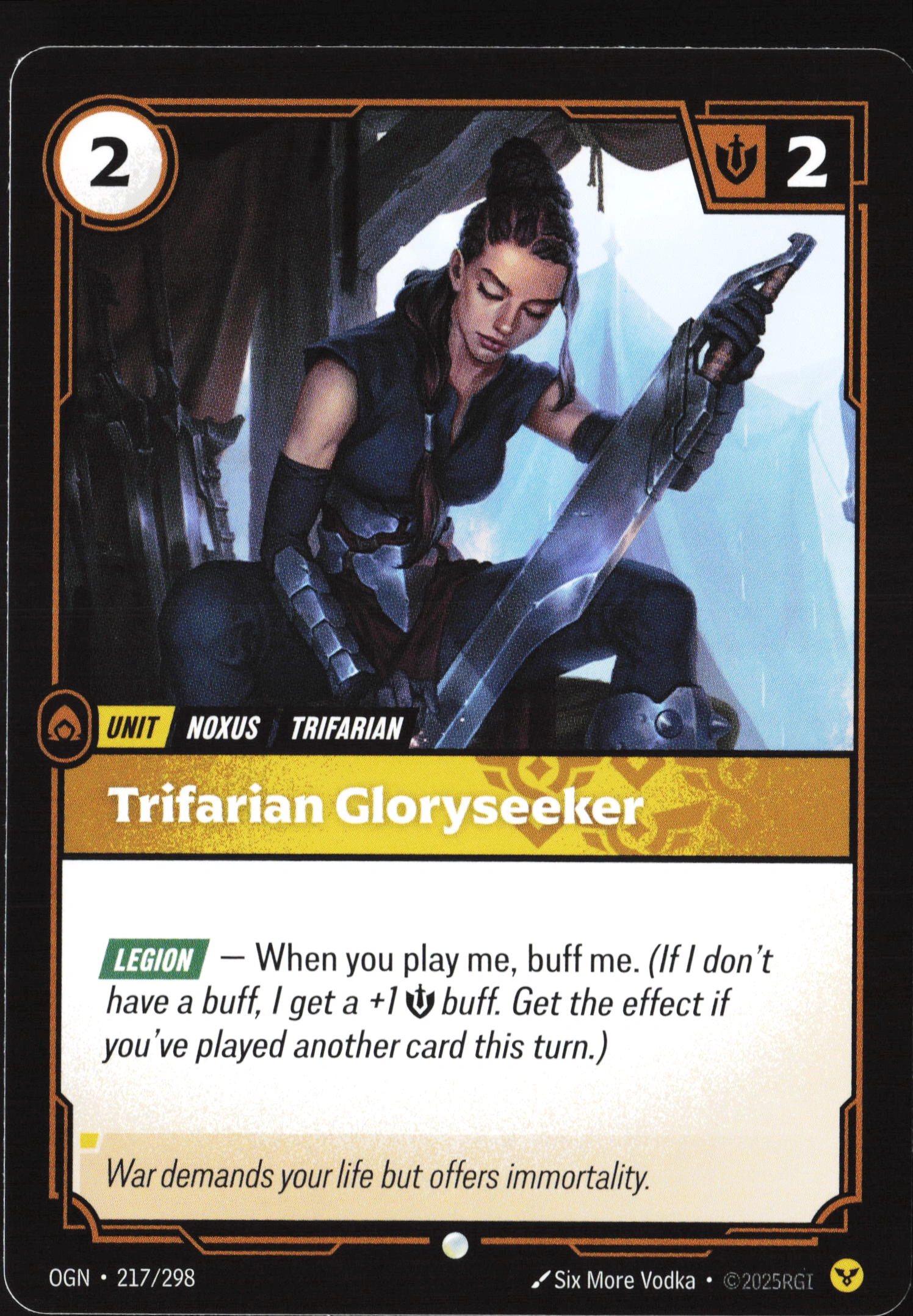 Trifarian Gloryseeker (OGN 217) — Voorkant