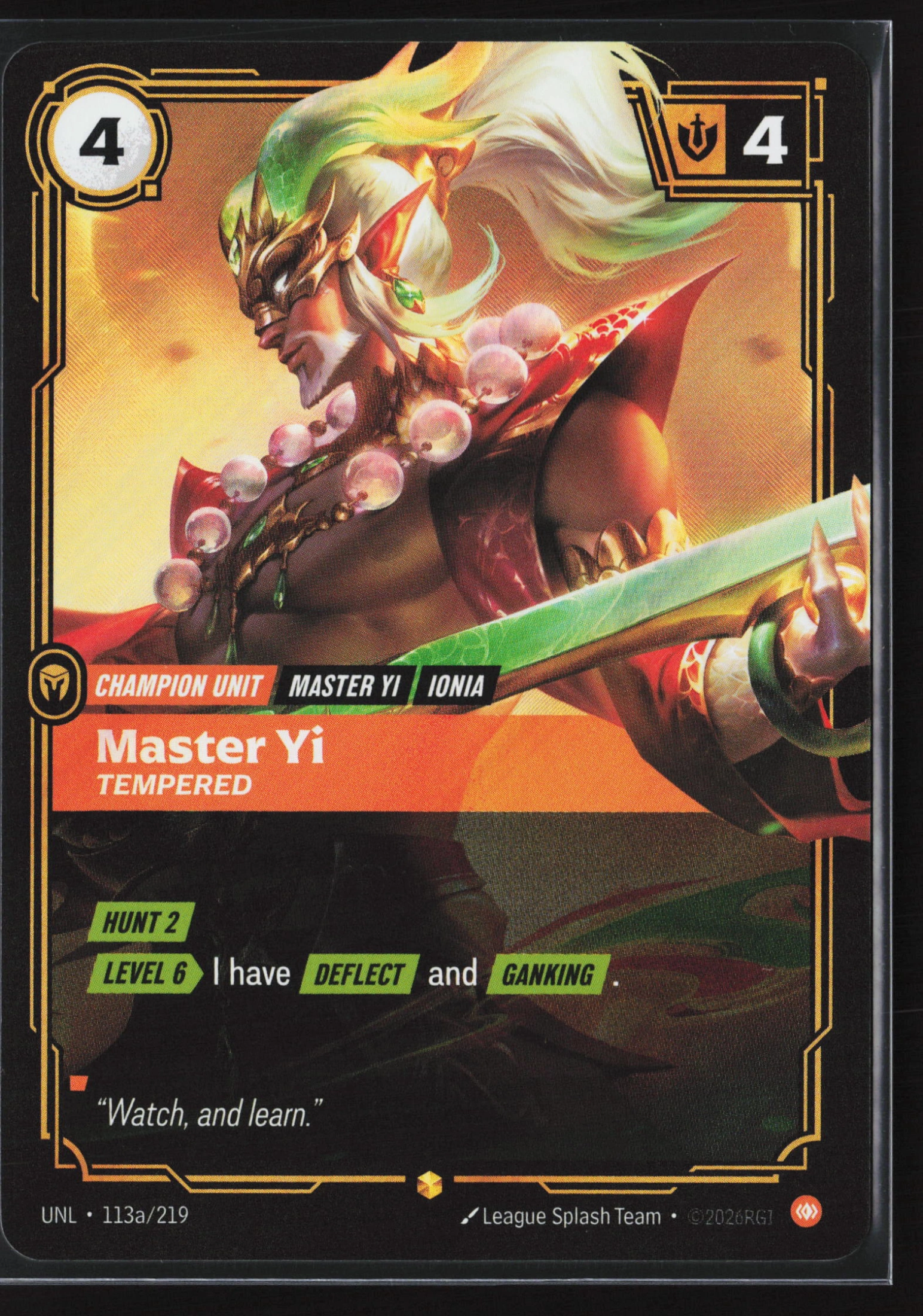Master Yi, Tempered (UNL 113a) — Voorkant