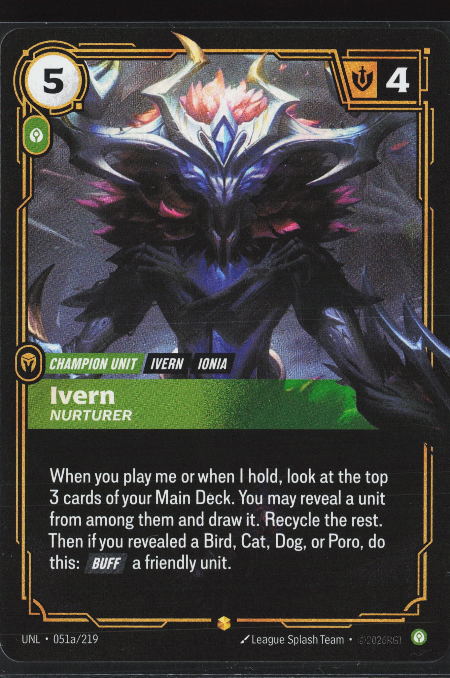 Ivern, Nurturer (UNL 51a) — Voorkant