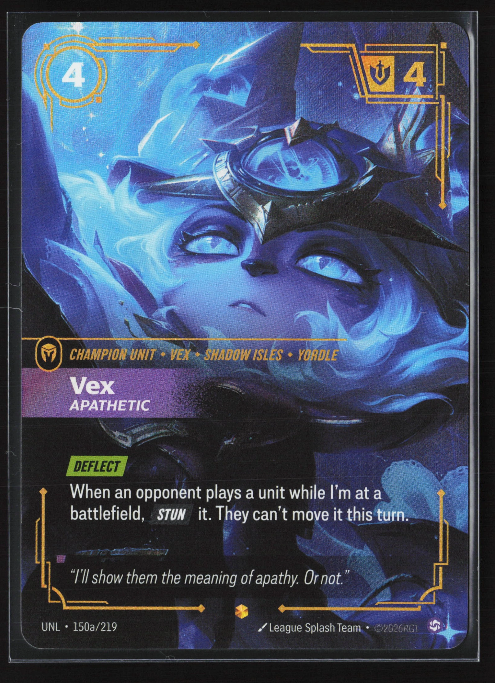Vex, Apathetic (UNL 150a) — Voorkant